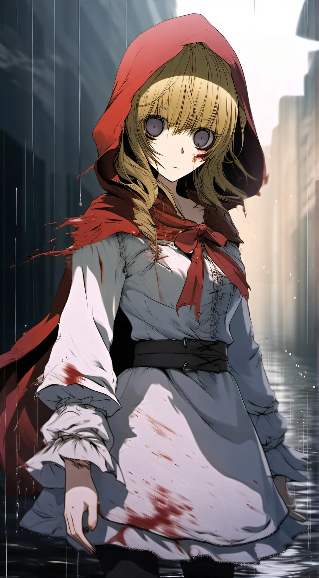 ai character: Red Hood Reimagine background