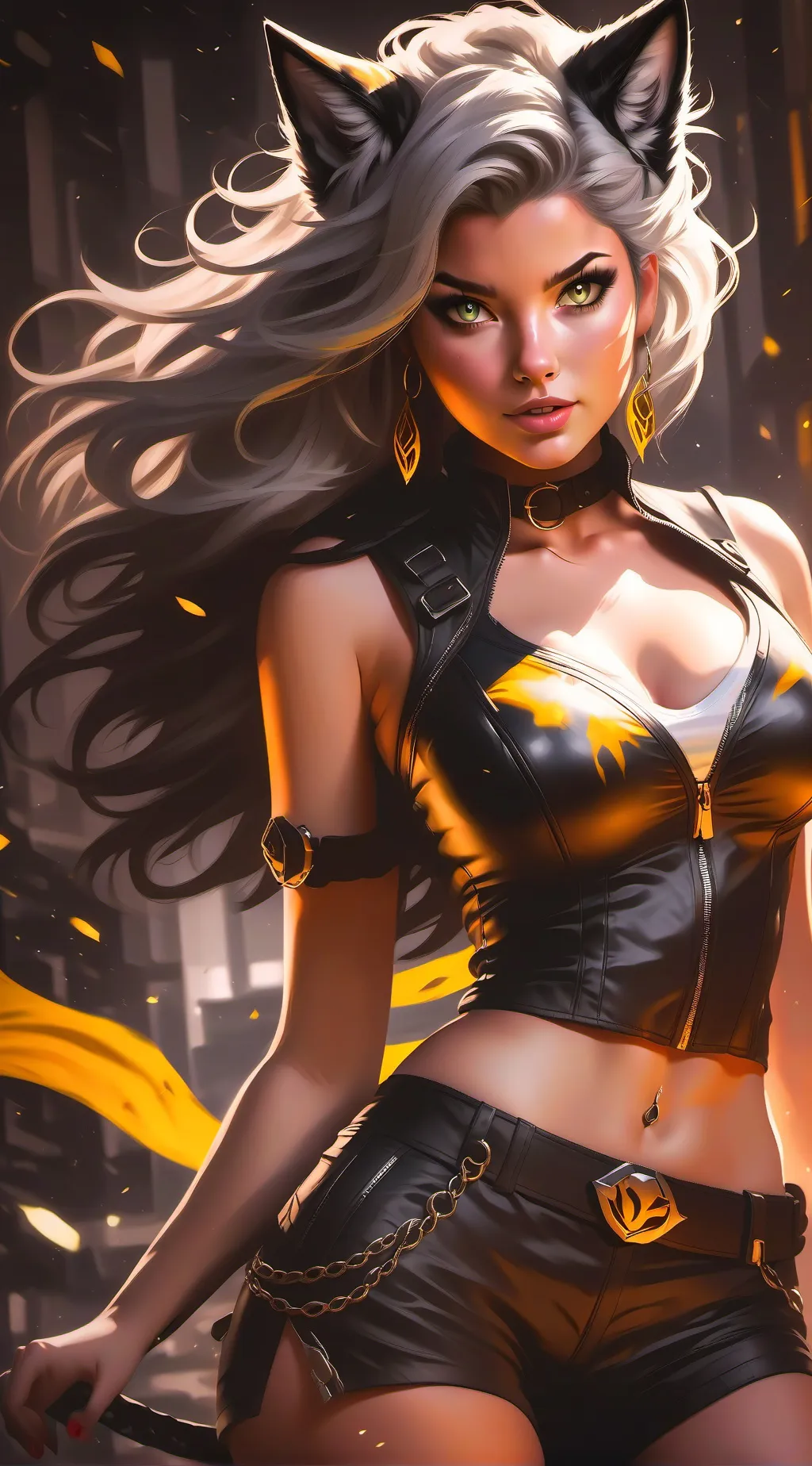 ai character: Donna gatto background