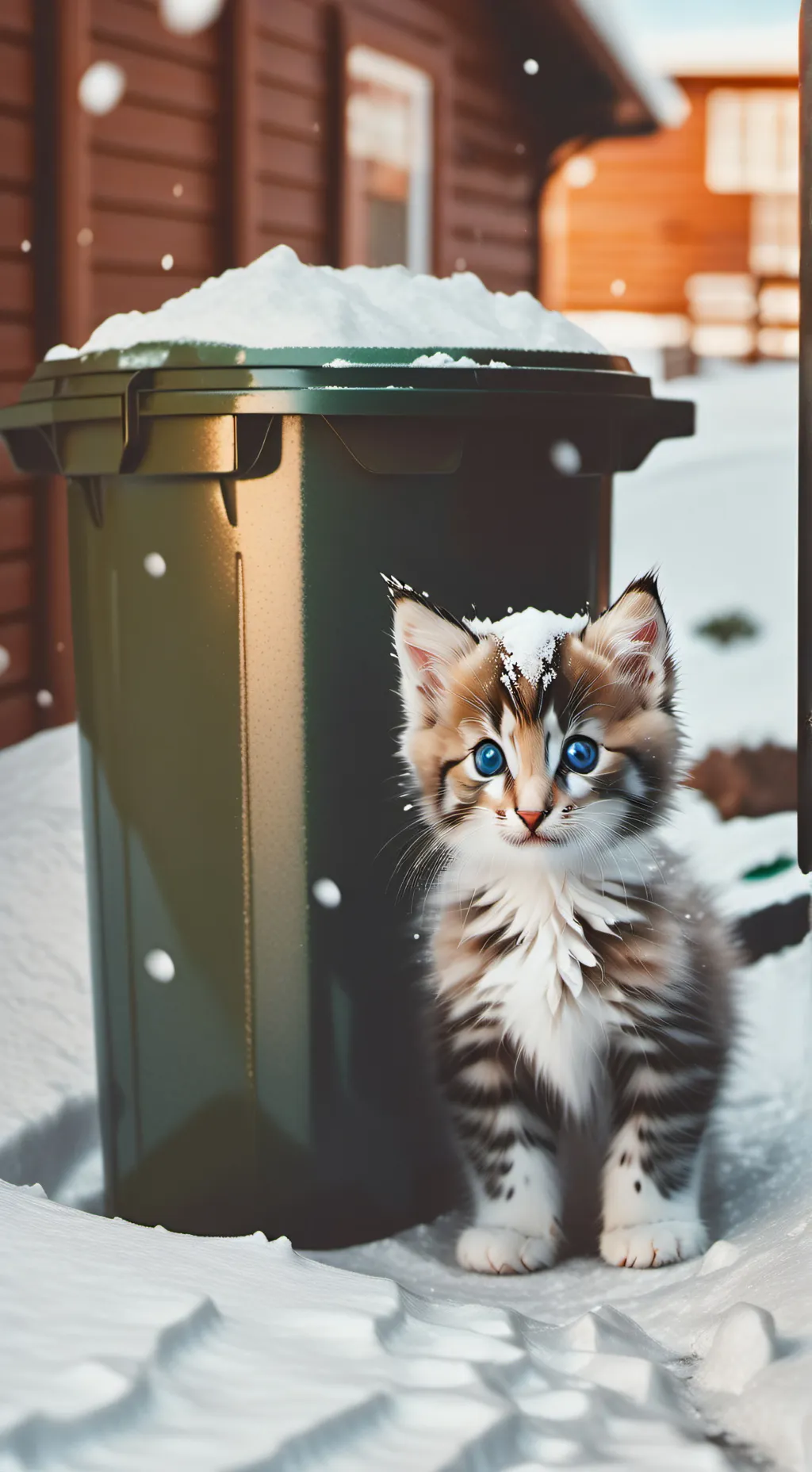 ai character: newborn kitten  background