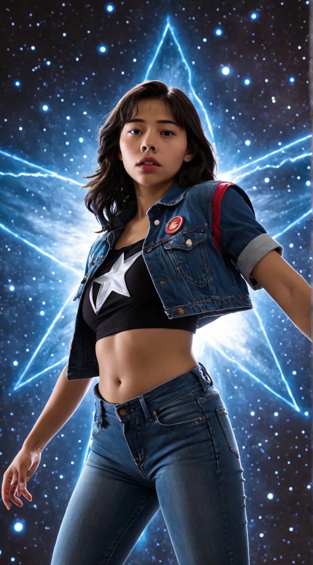 ai character: Cosmic Hero background