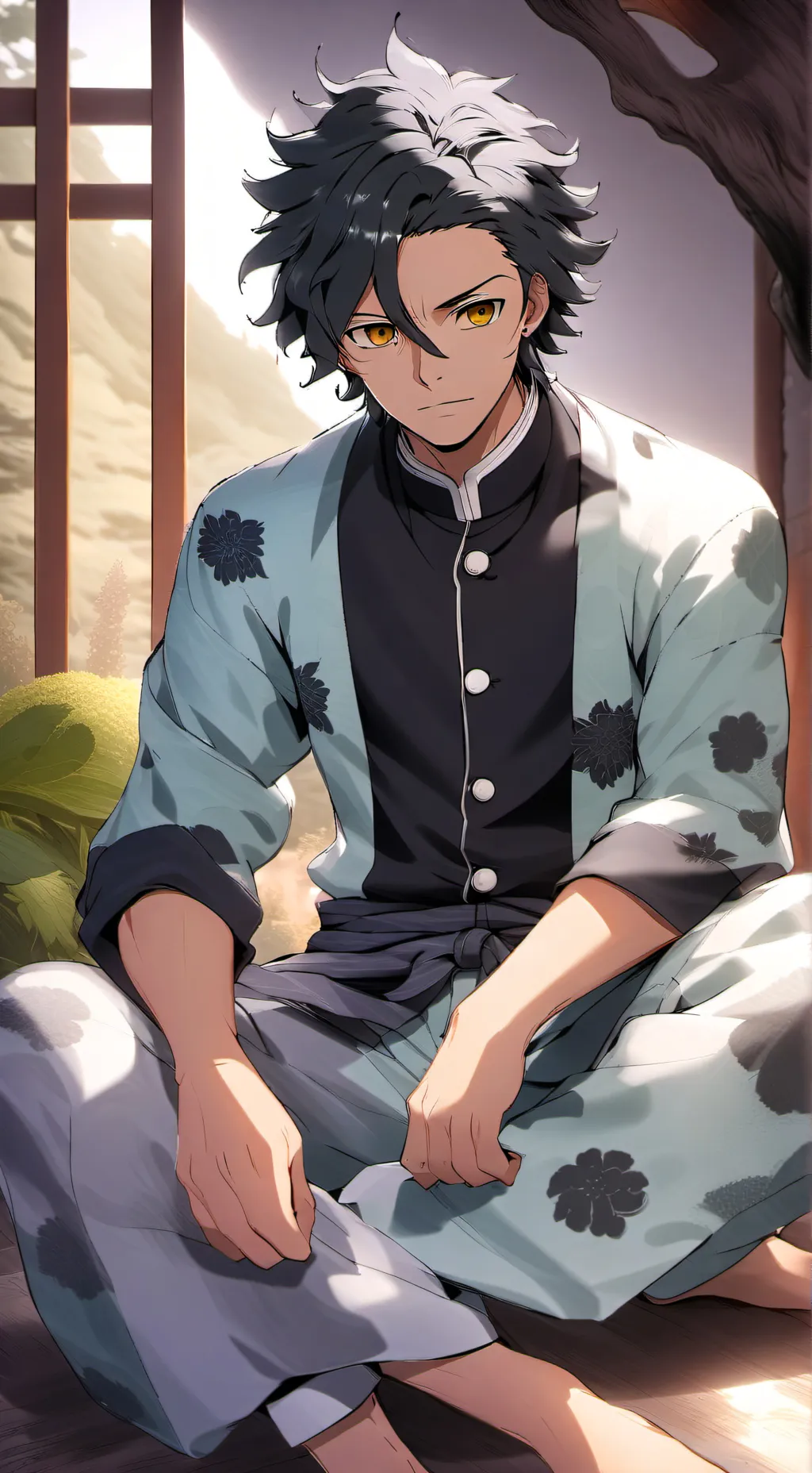 ai character: sleeping muichiro background