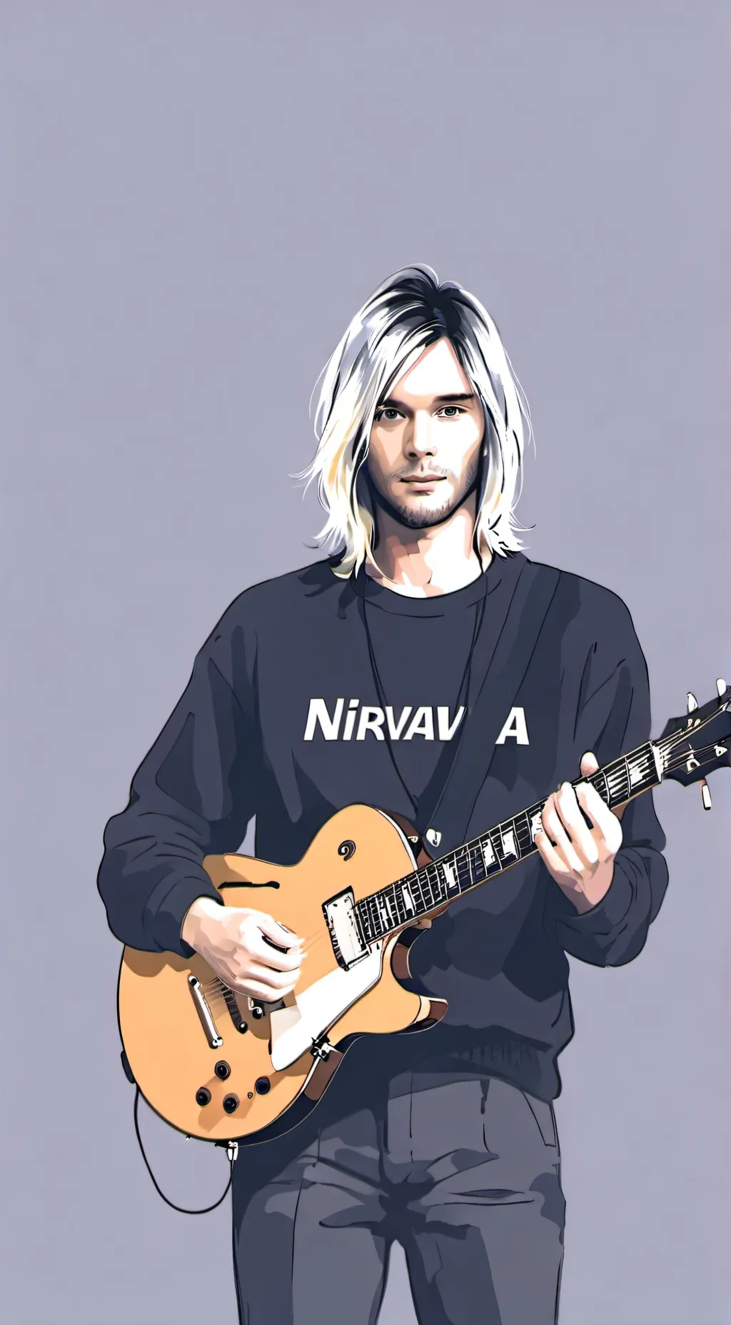 ai character: Kurt cobain background