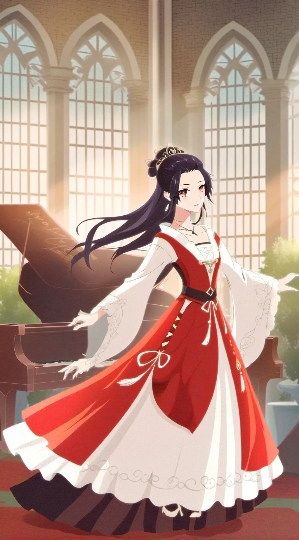 ai character: Female Giyu  background