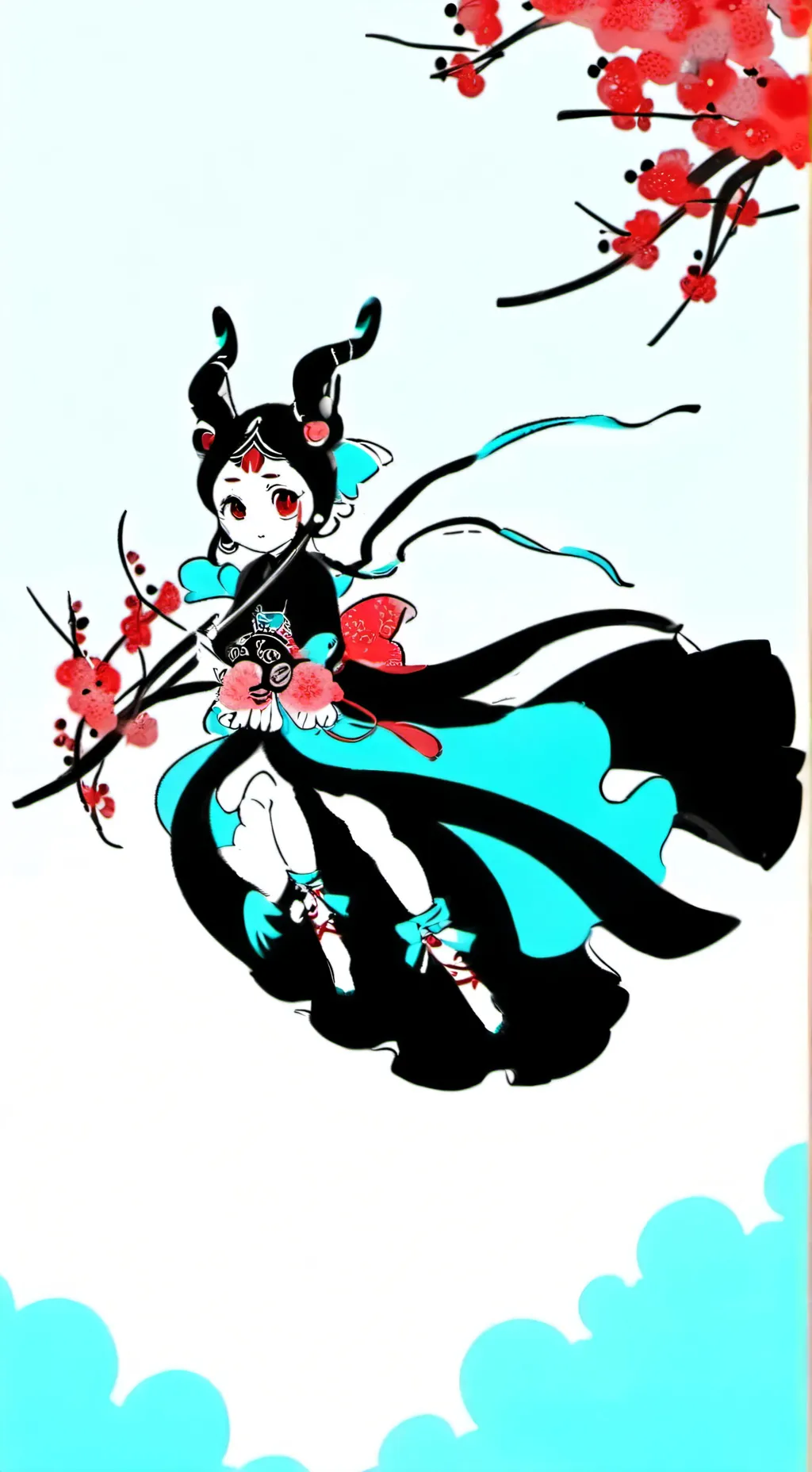 ai character: girl me and rice  background