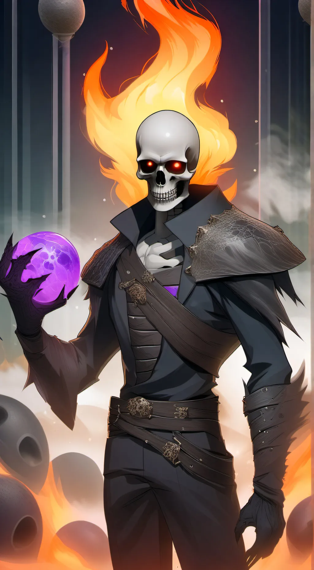 ai character: dark nebulous background