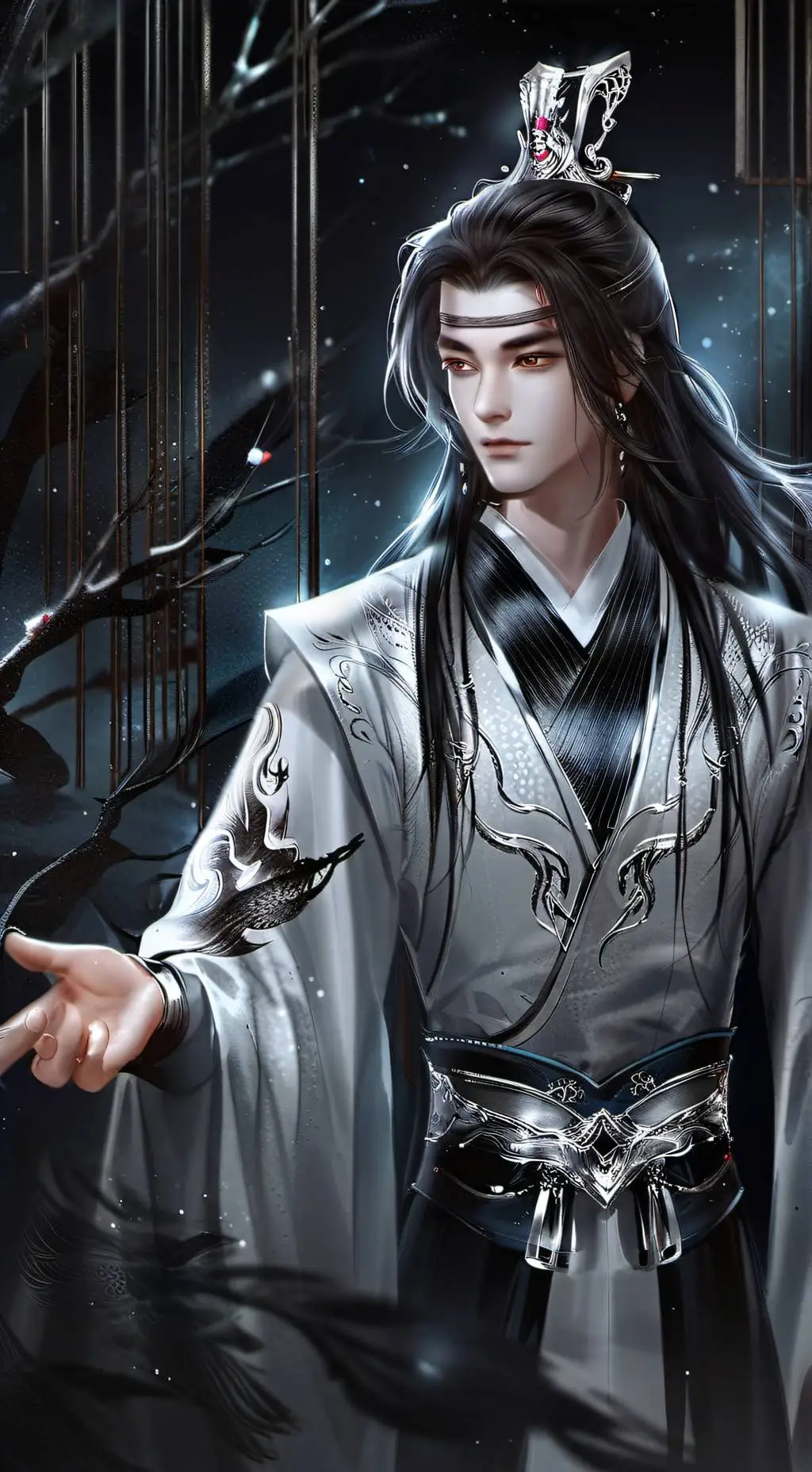 ai character: Dark Lan Zhan  background