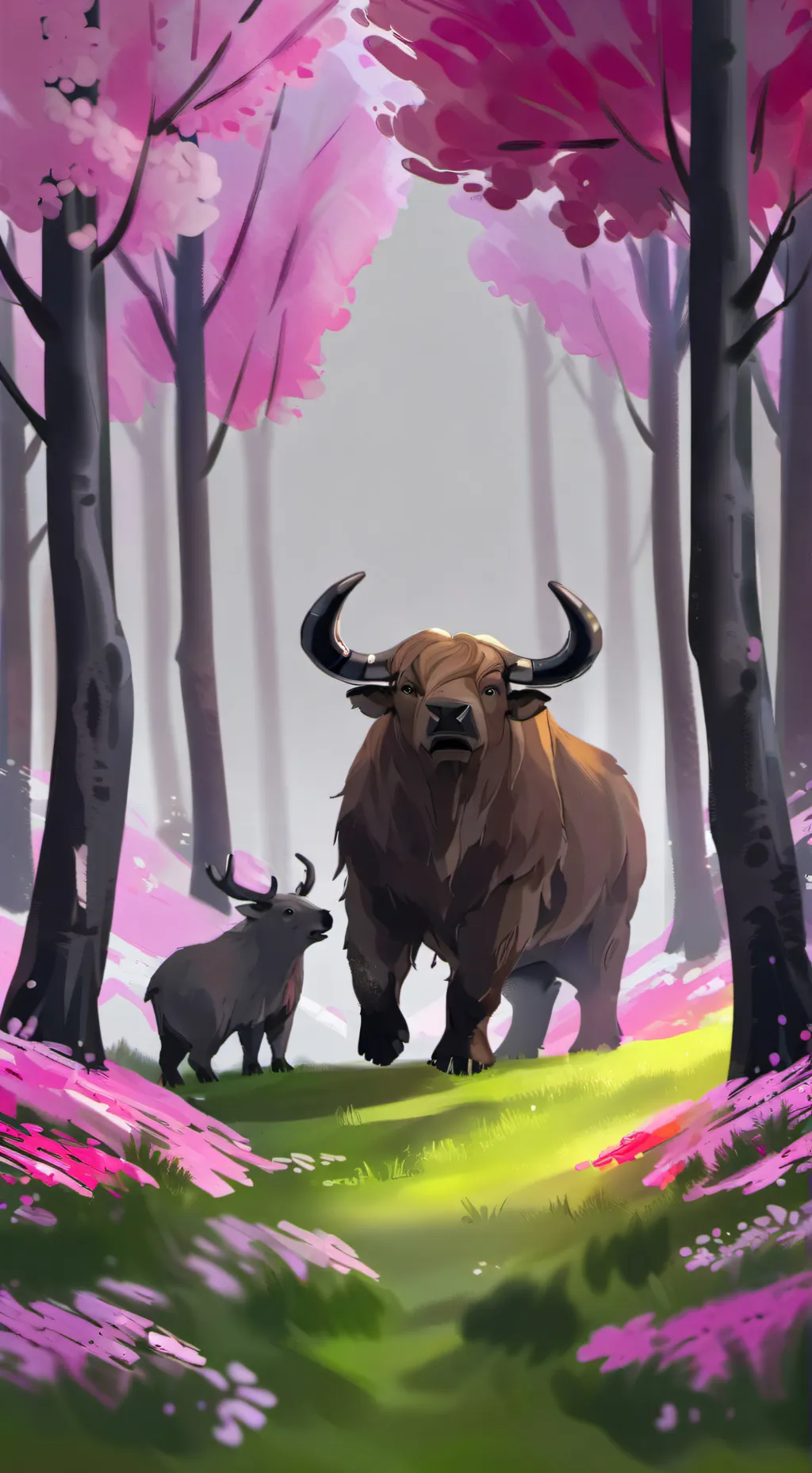 ai character: Grassy land background