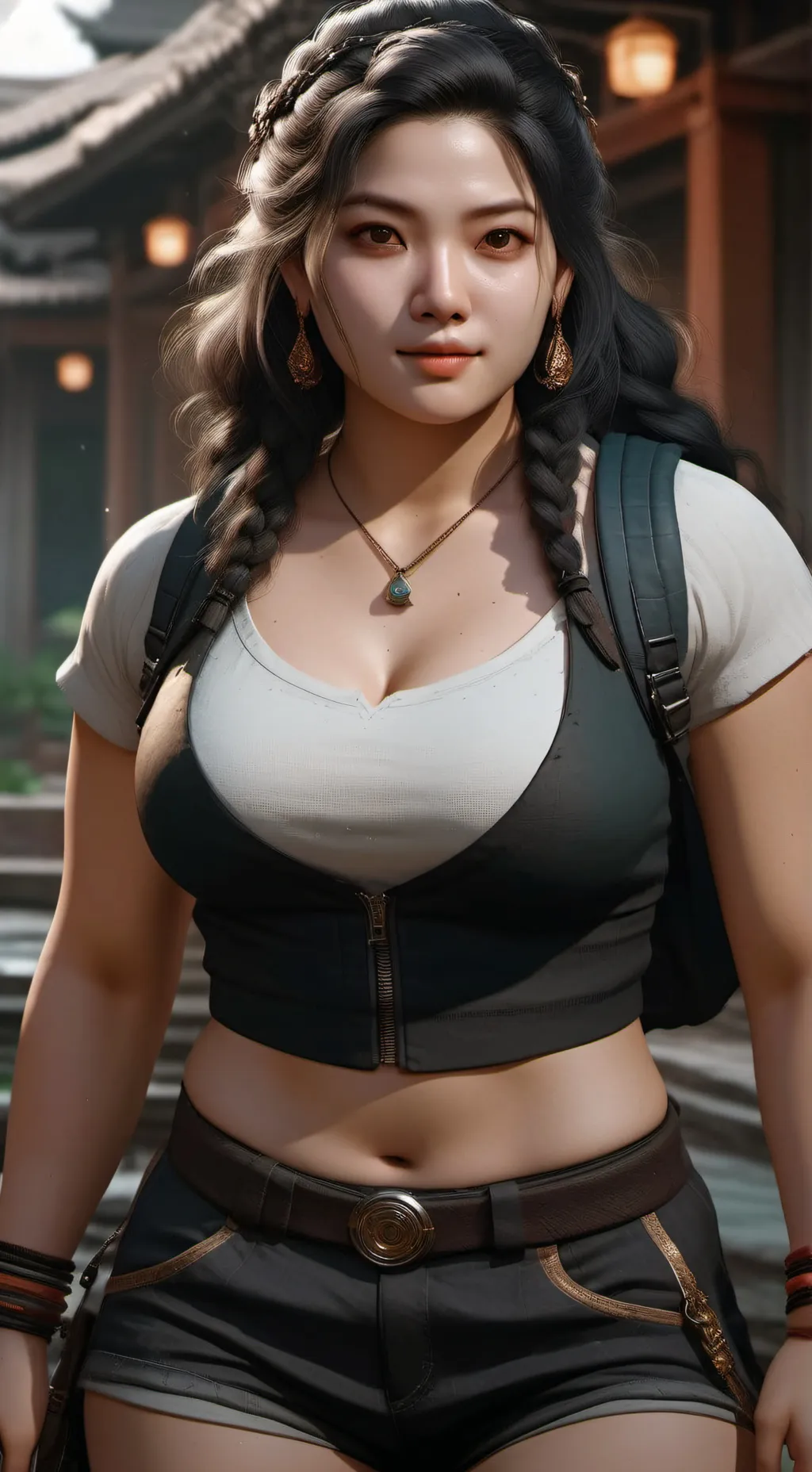 ai character: kayla super fat background