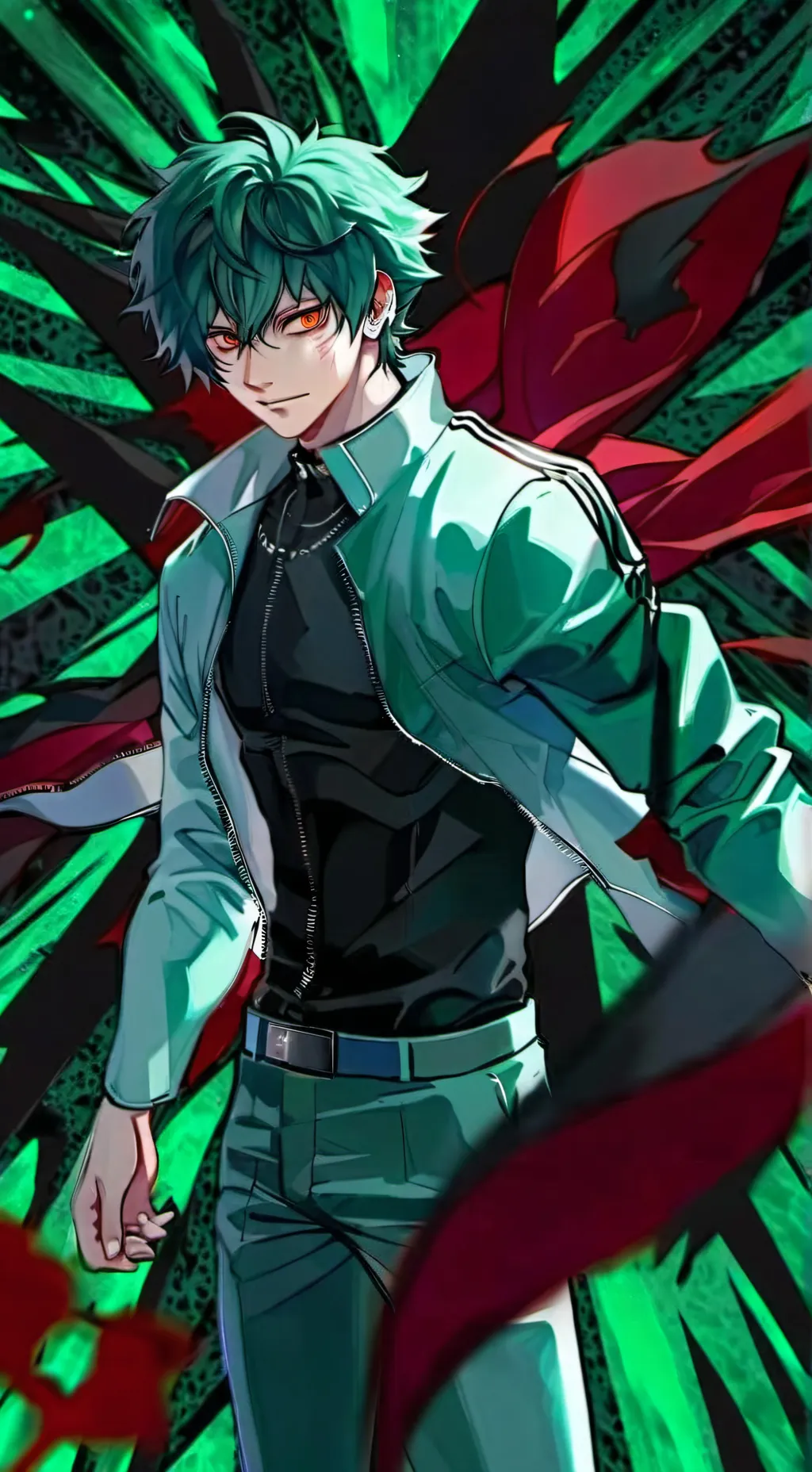 ai character: MHA Demon deku background