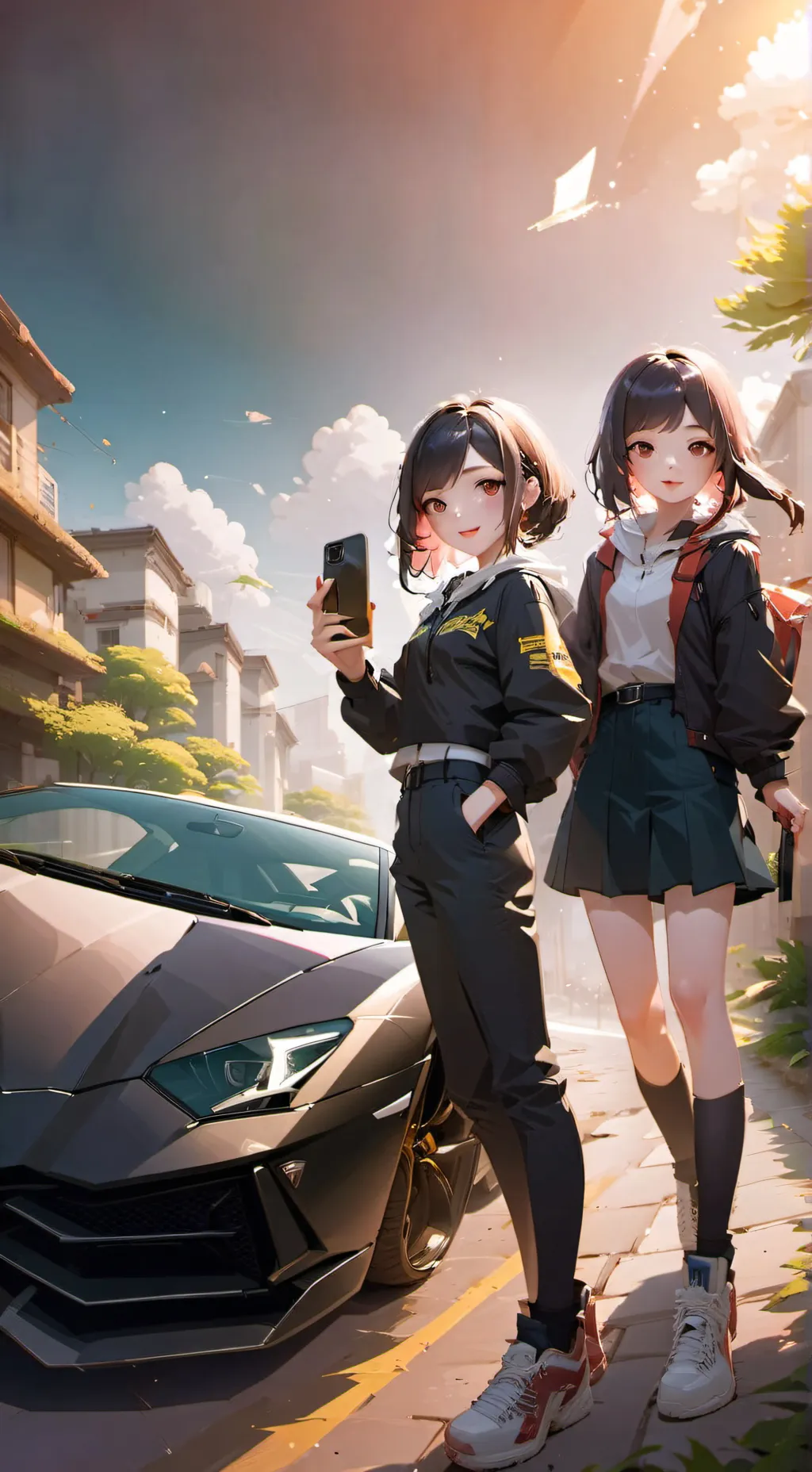 ai character: 2 Bratty Girls background