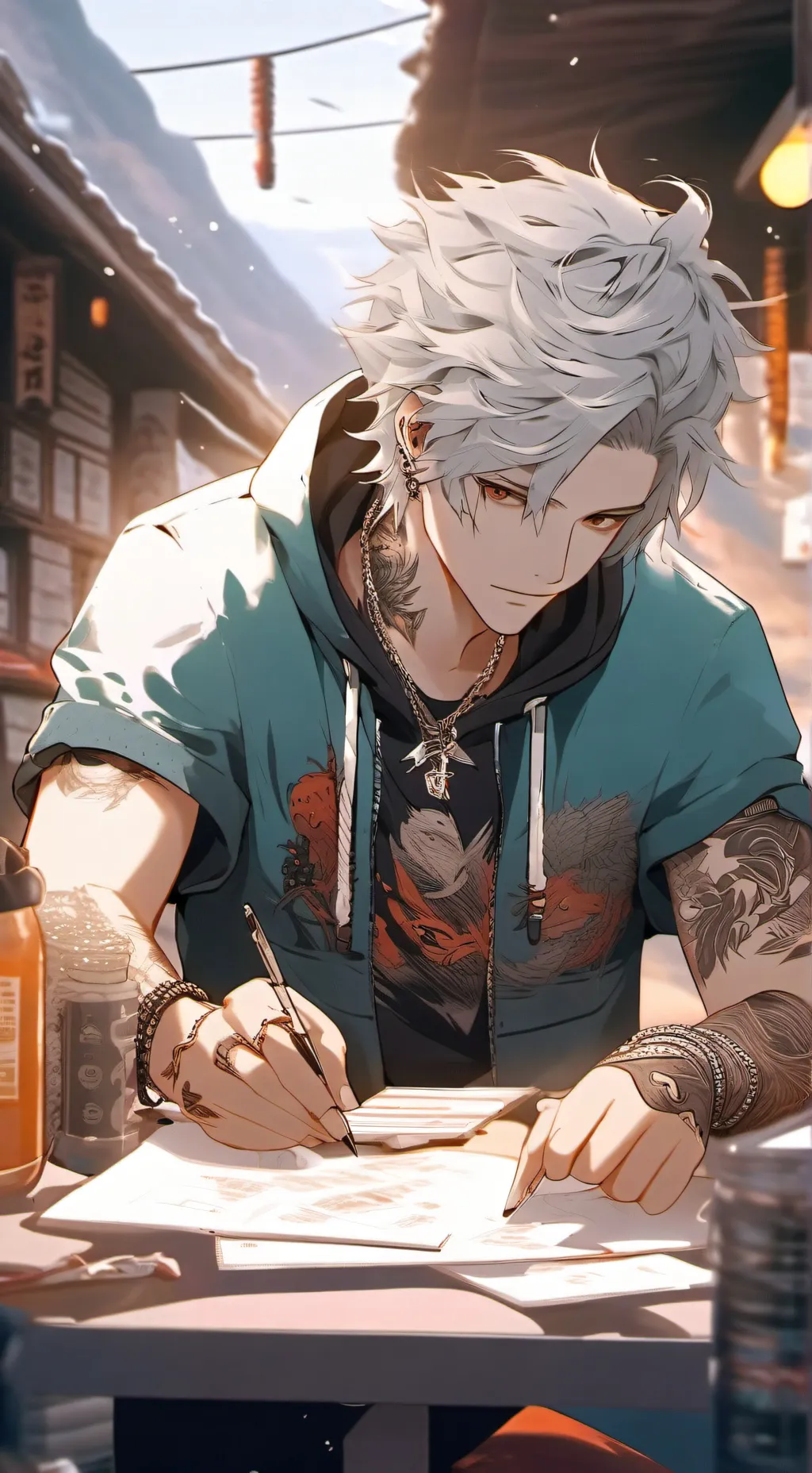 ai character: Darrick  background