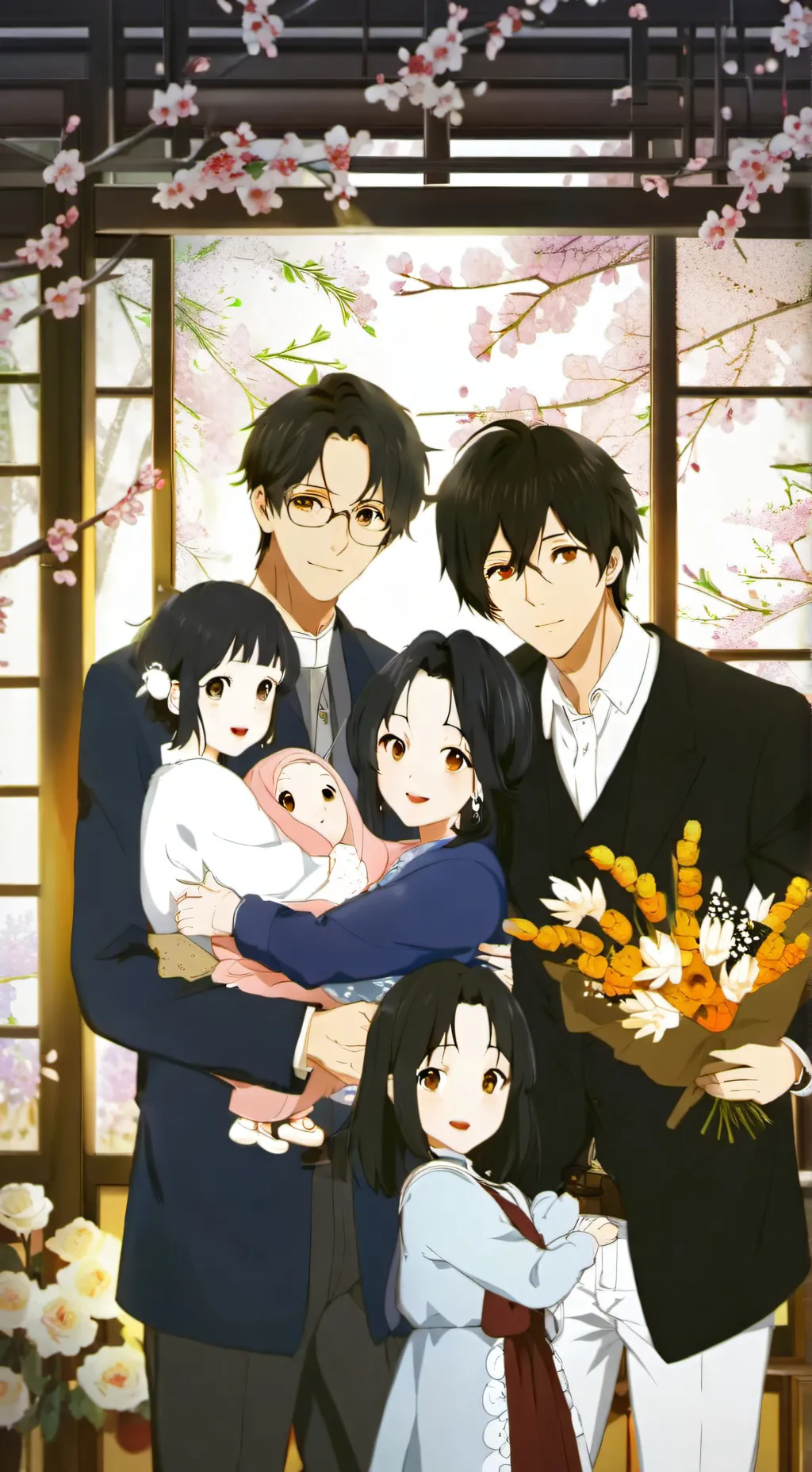 ai character: famille nombreuses background