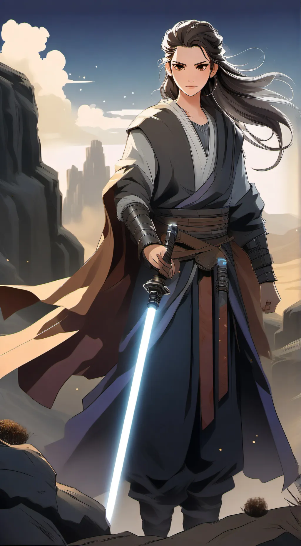ai character: Rey Skywalker background