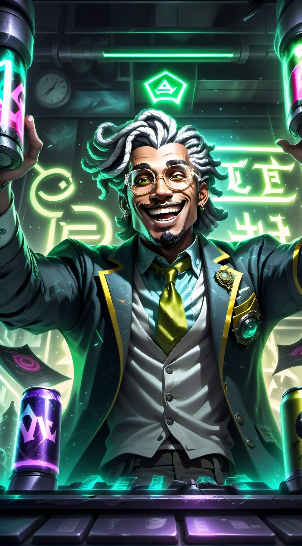 ai character: Prof. MemeLord background