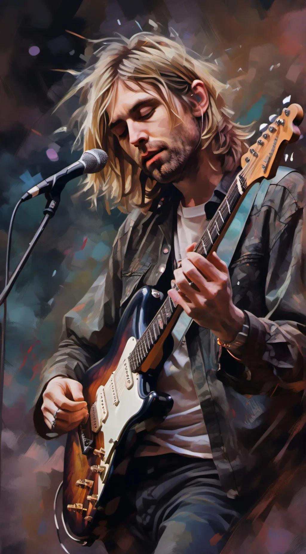 ai character: Kurt cobain background
