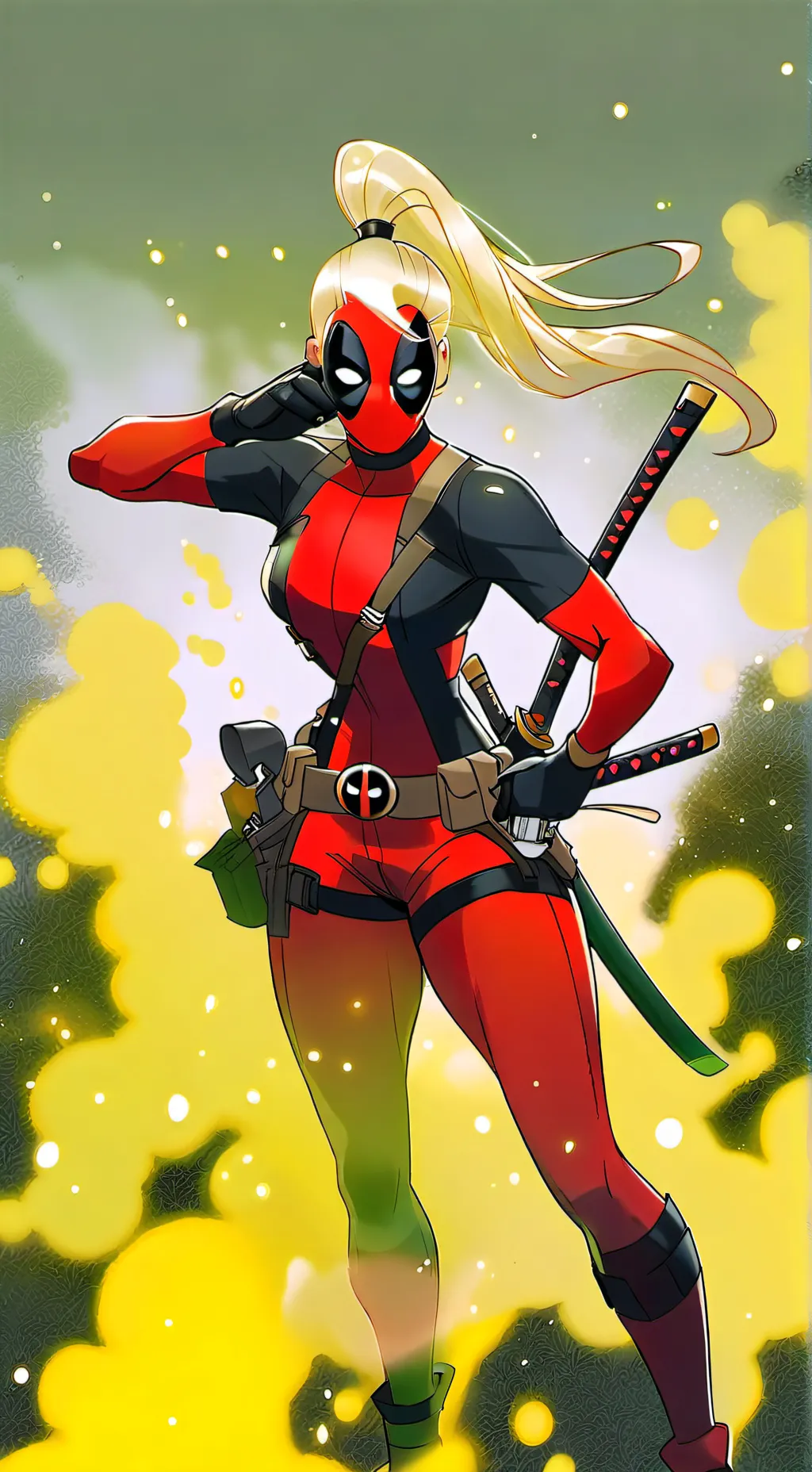 ai character: Lady Deadpool  background