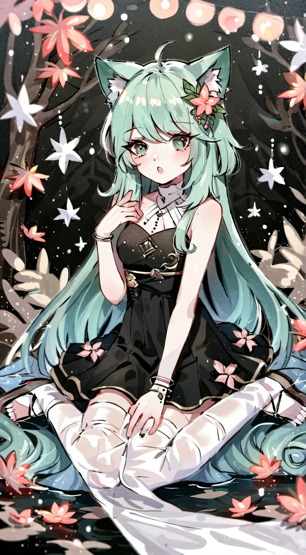 ai character: forest of the cat. background