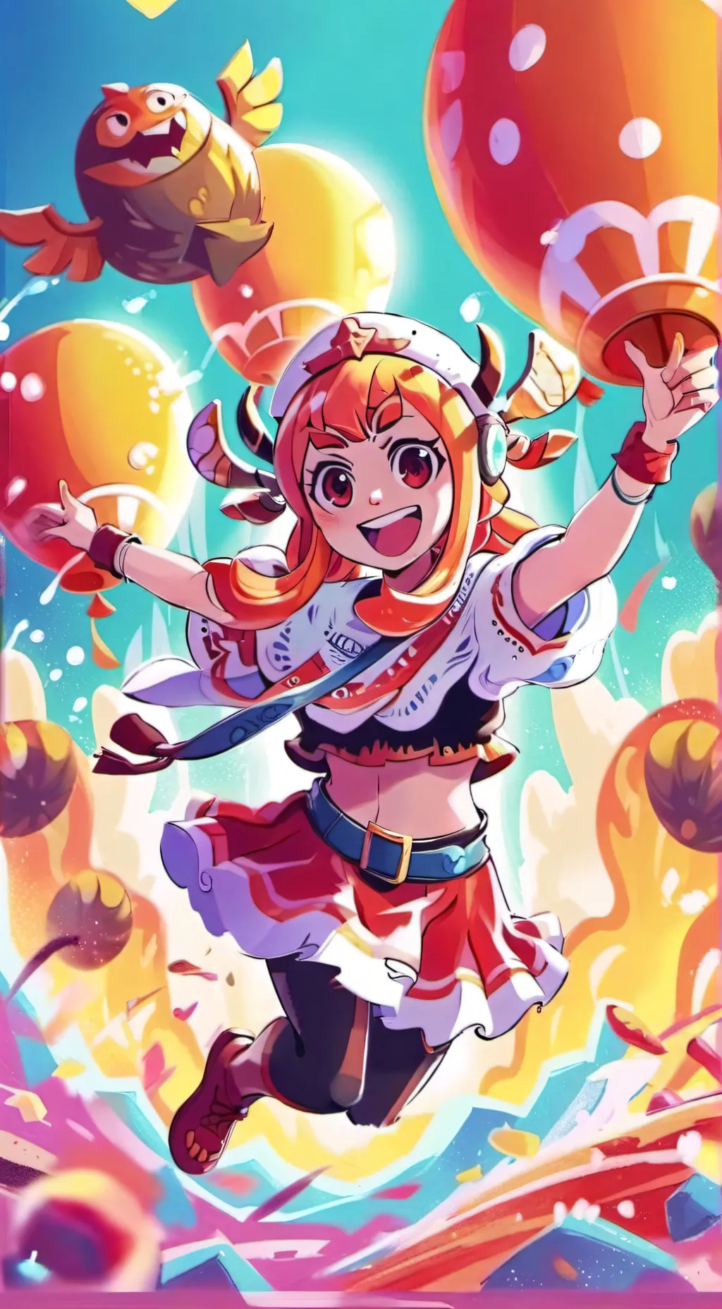 ai character: sunset paradise background