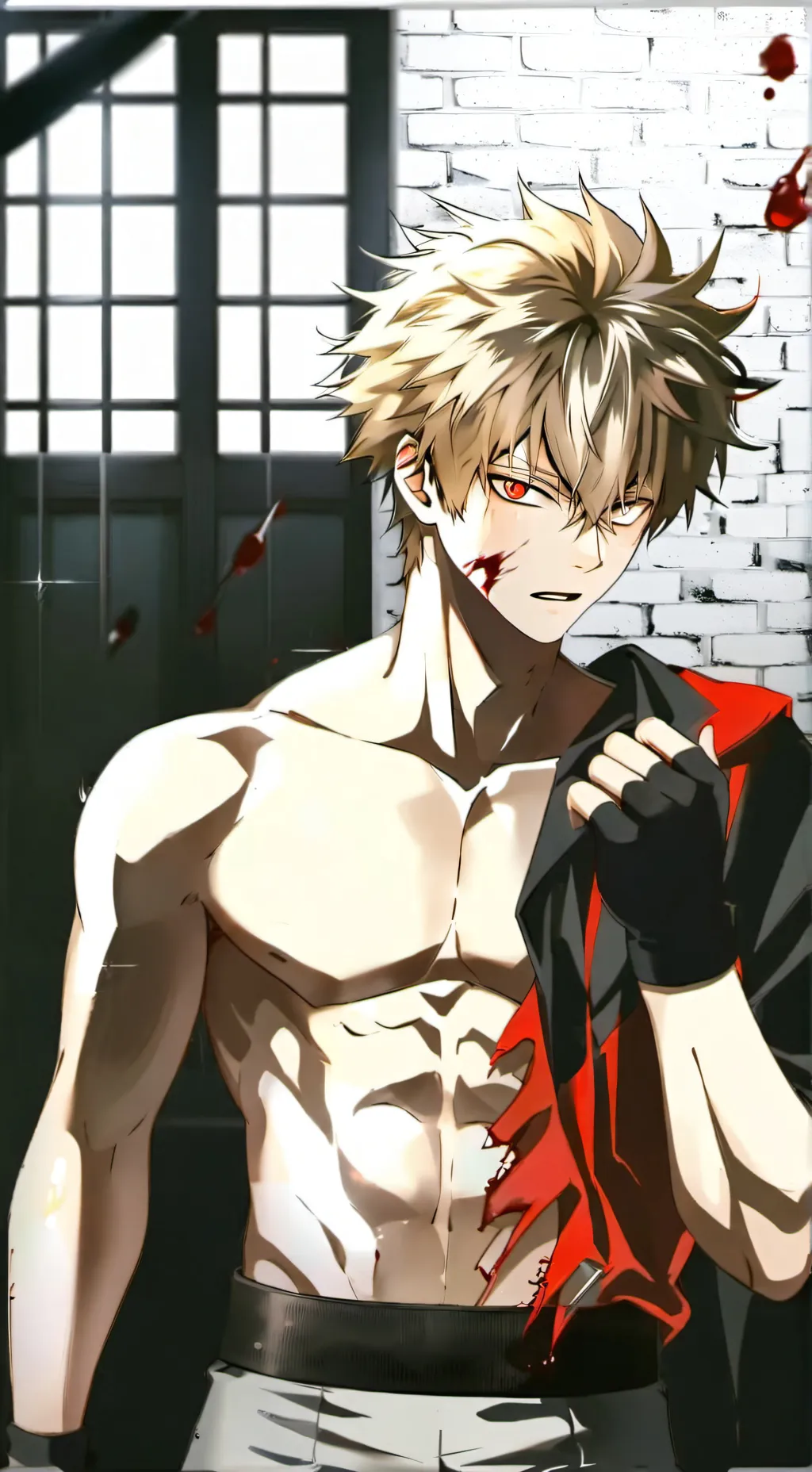 ai character: bakugo🫦🫦💢💣💜❤ background