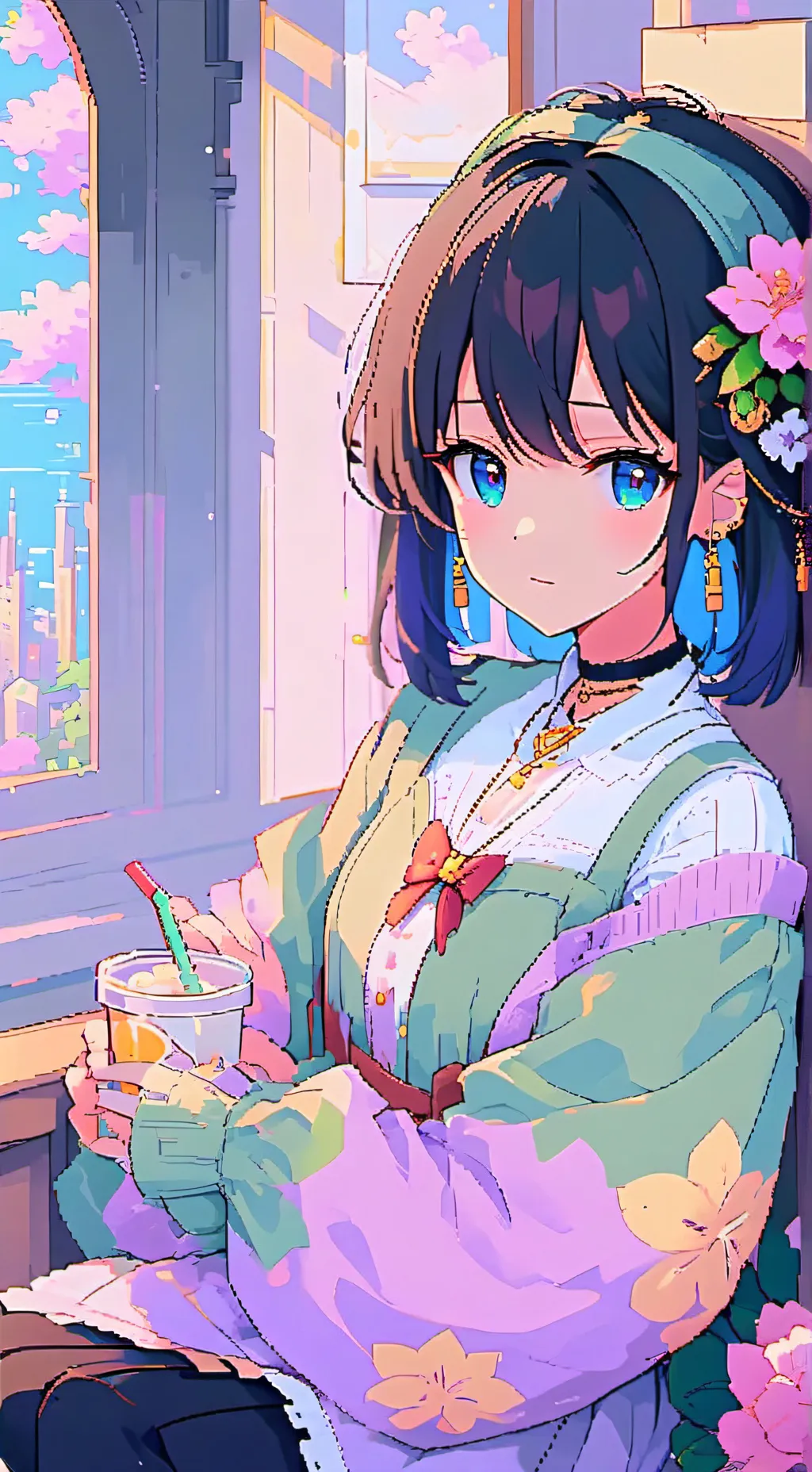 ai character: Angela  background