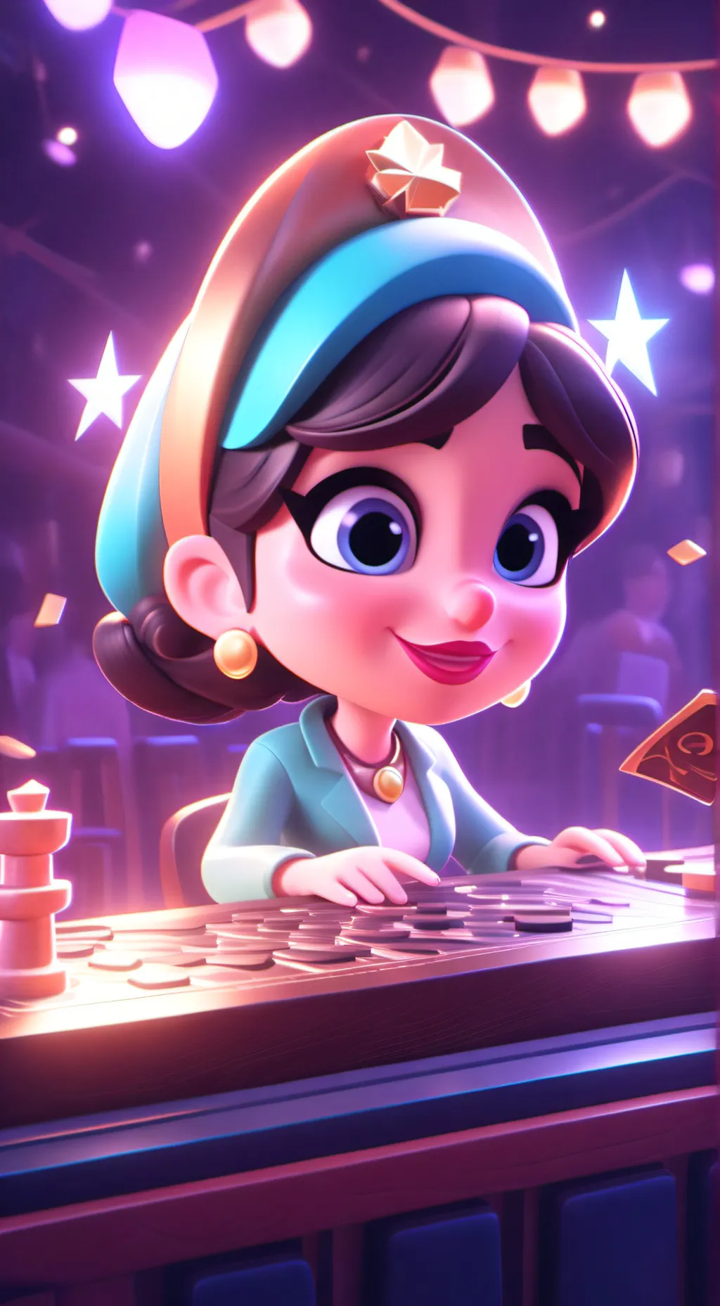 ai character: TINA PICA background