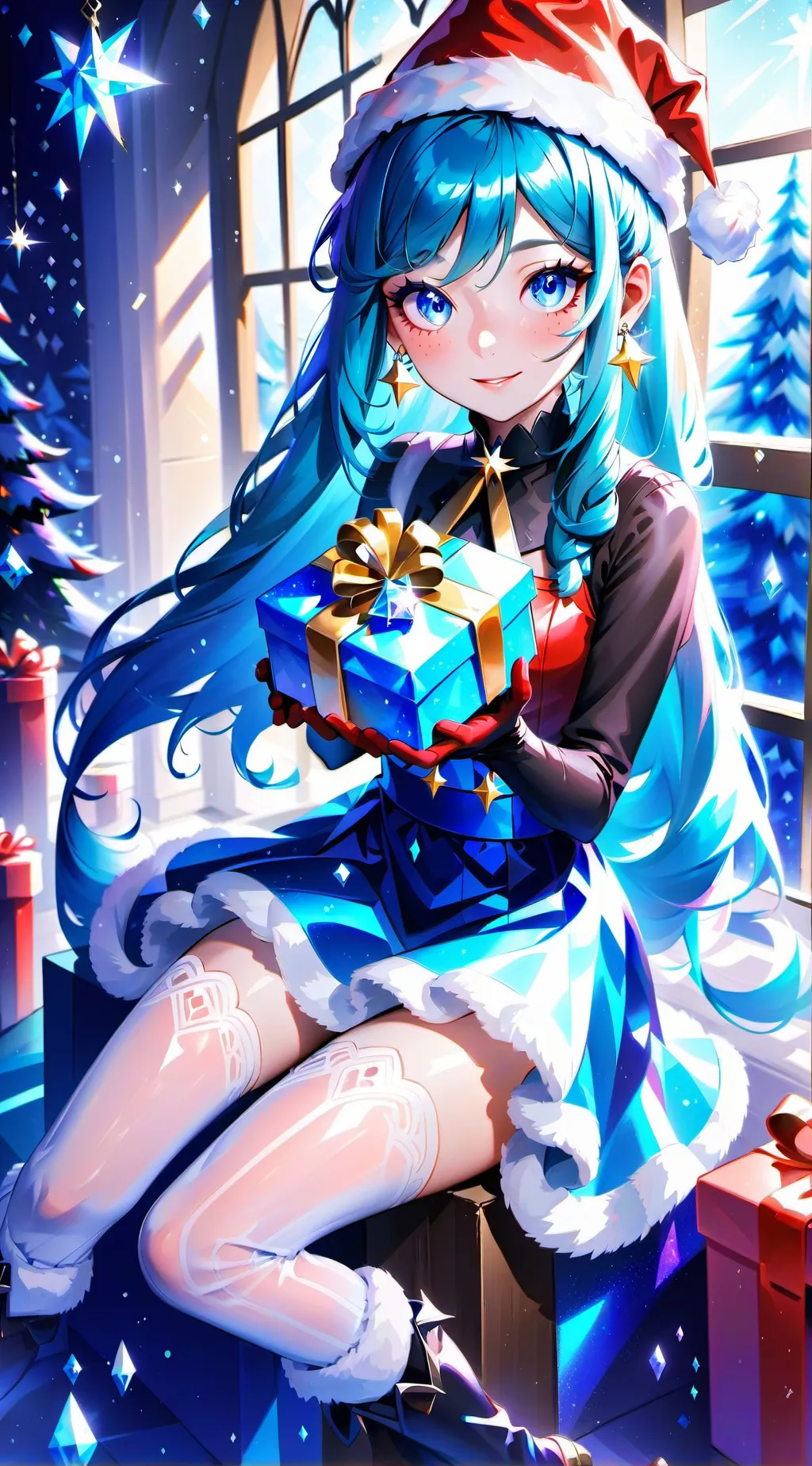 ai character: MHA christmas background