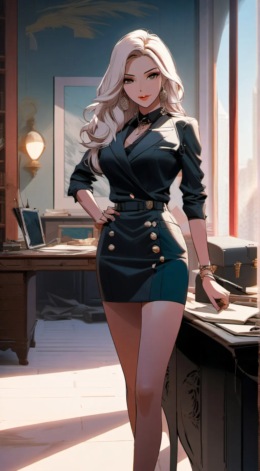 ai character: miss Élie Treth  background