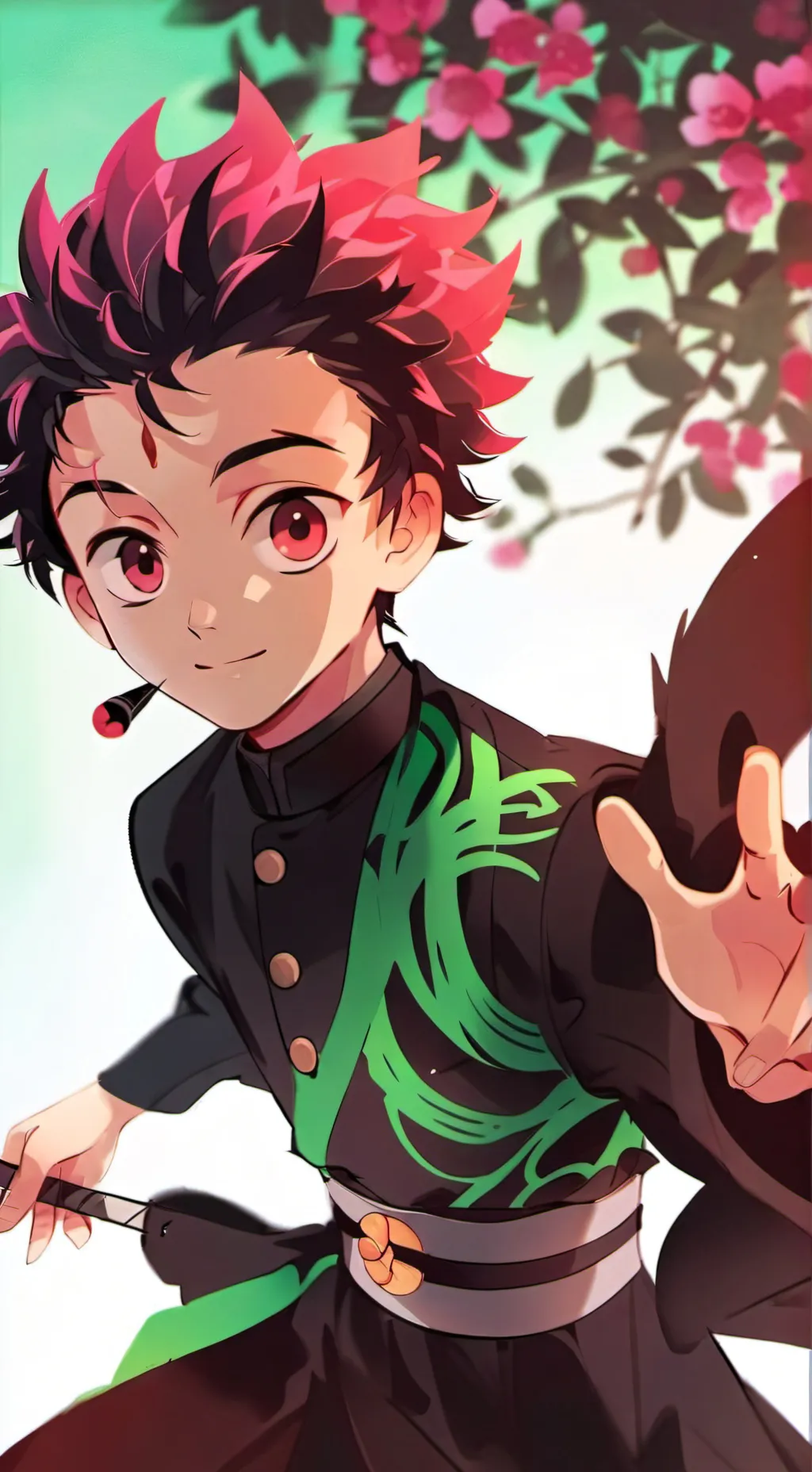 ai character: tanjiro kamado💚 background