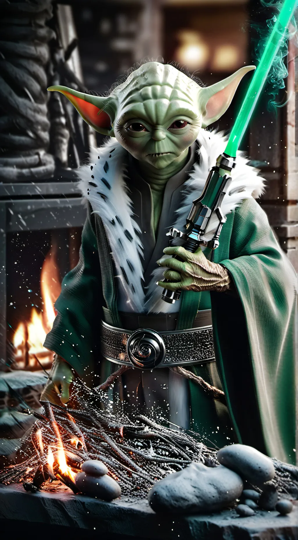 ai character: Master Yoda  background