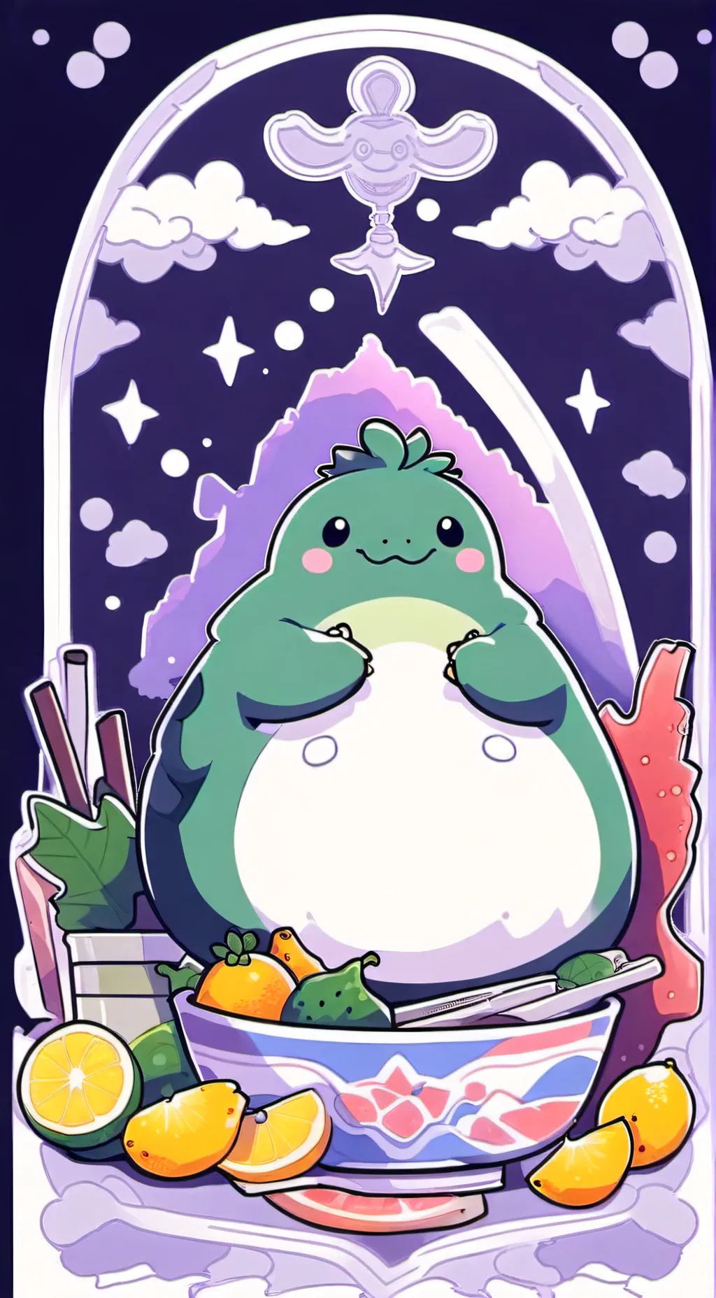 ai character: fat slime background