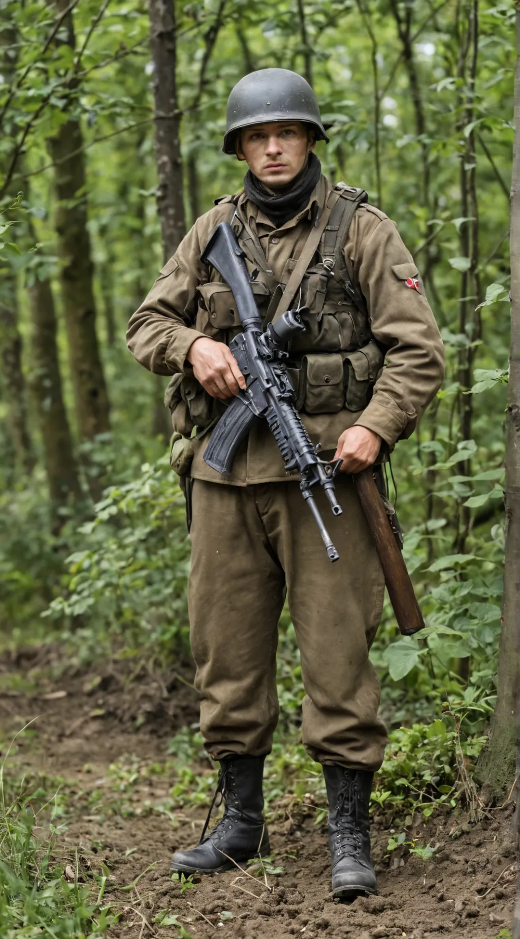 ai character: Military Battle background