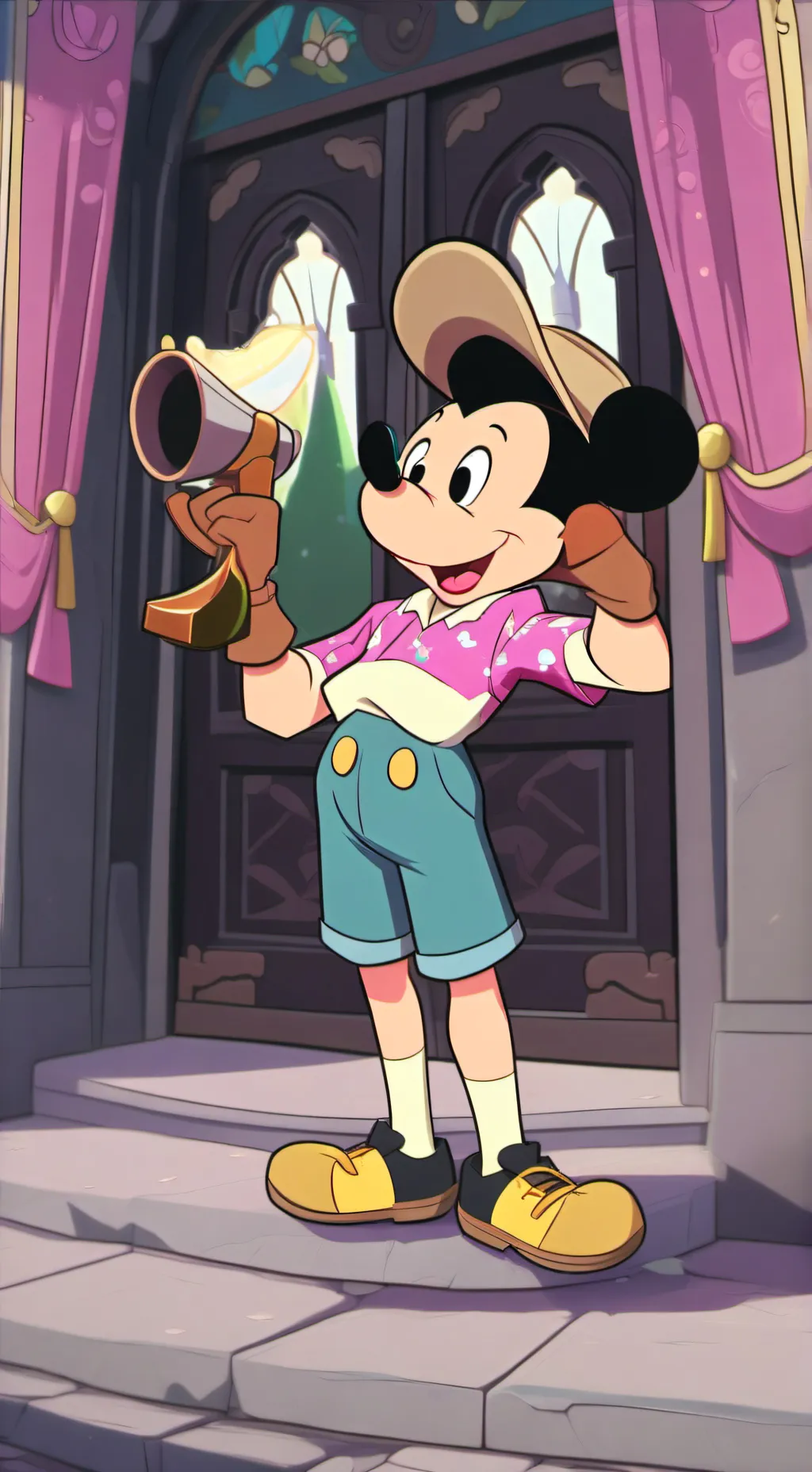 ai character: Mickey Mouse  background