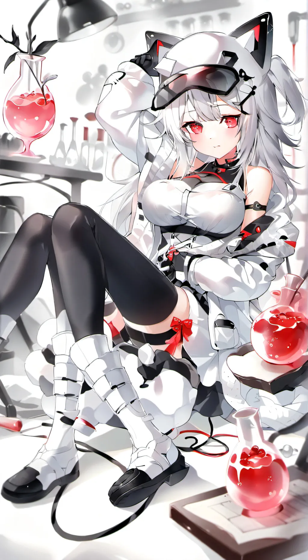 ai character: naked  girl  background