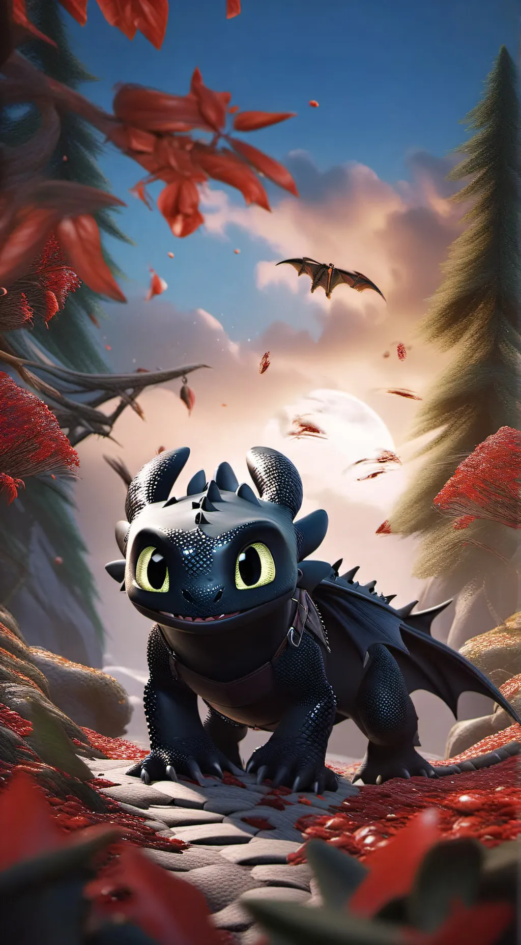 ai character: Toothless 
Too background