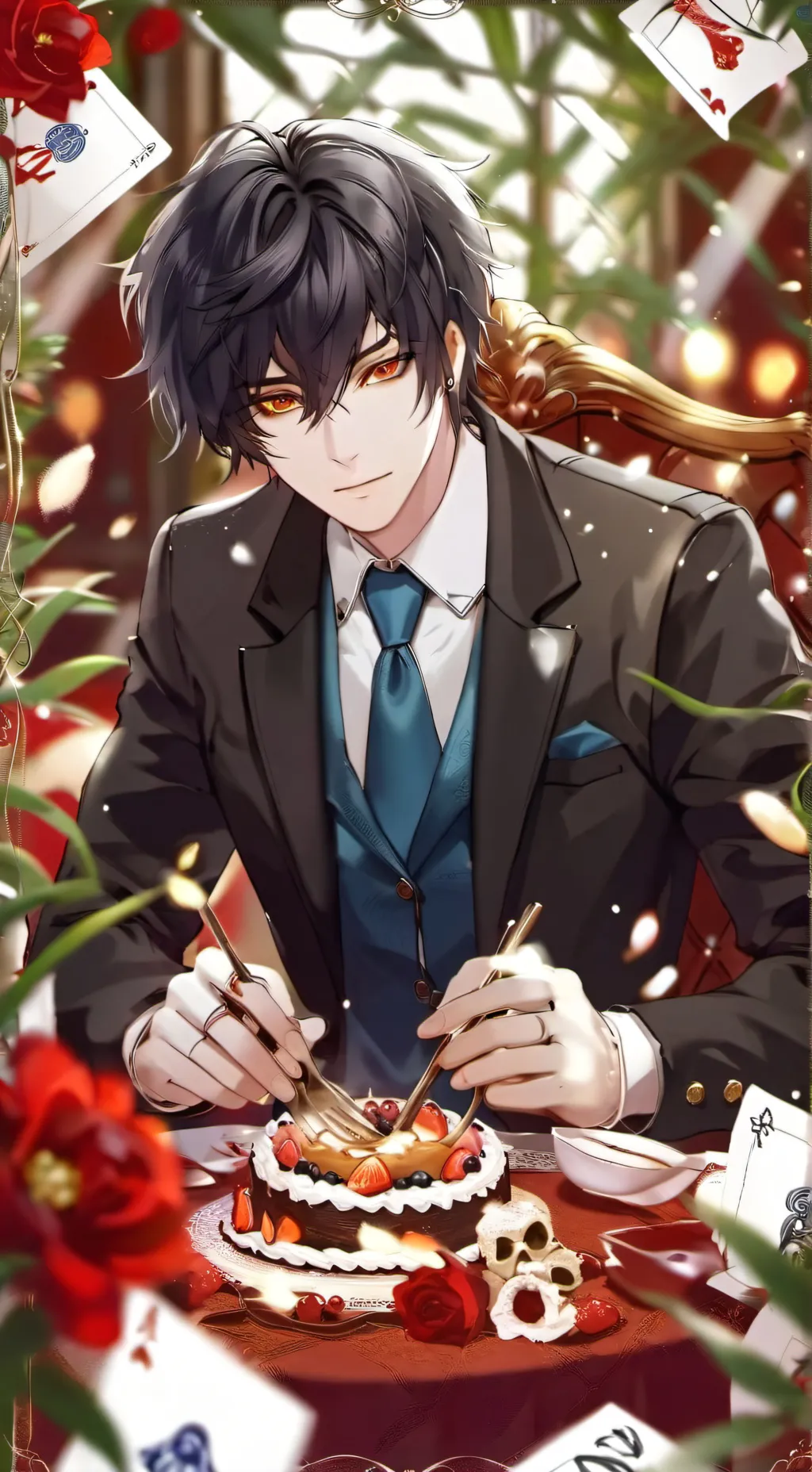 ai character: .・゜Daniel゜・ background