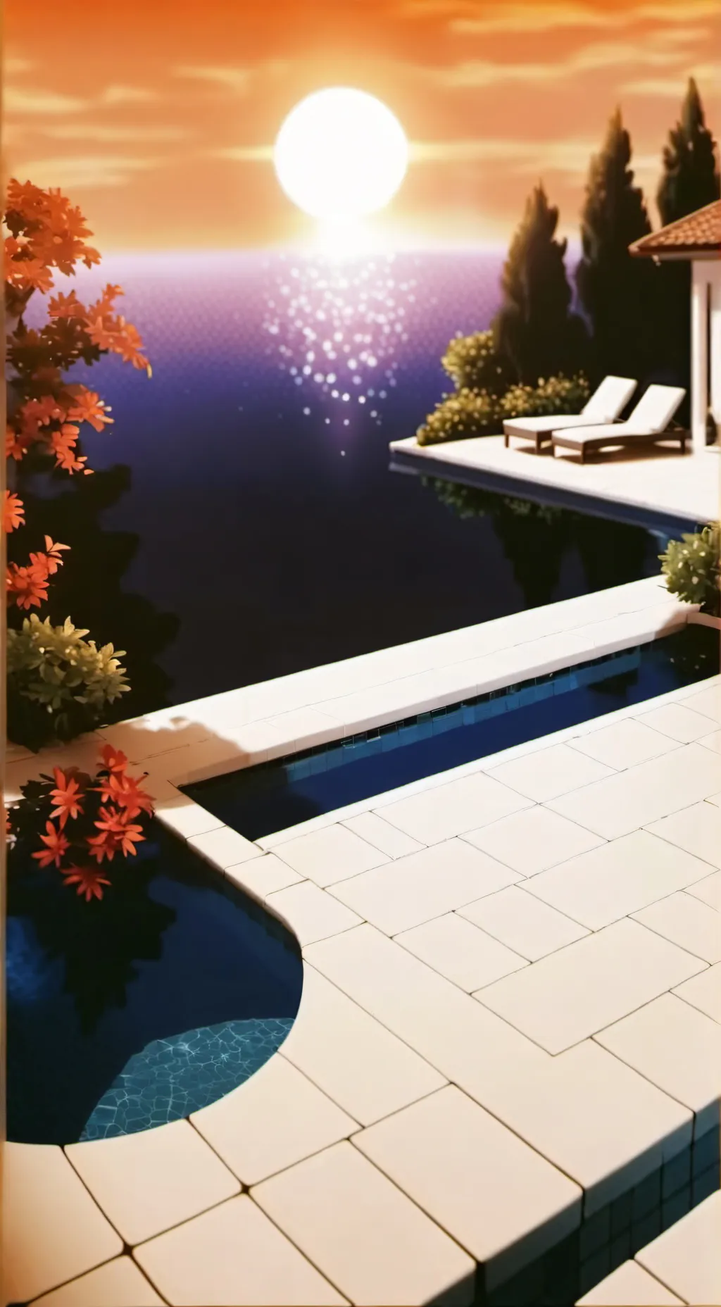ai character: MHA swimming pool background