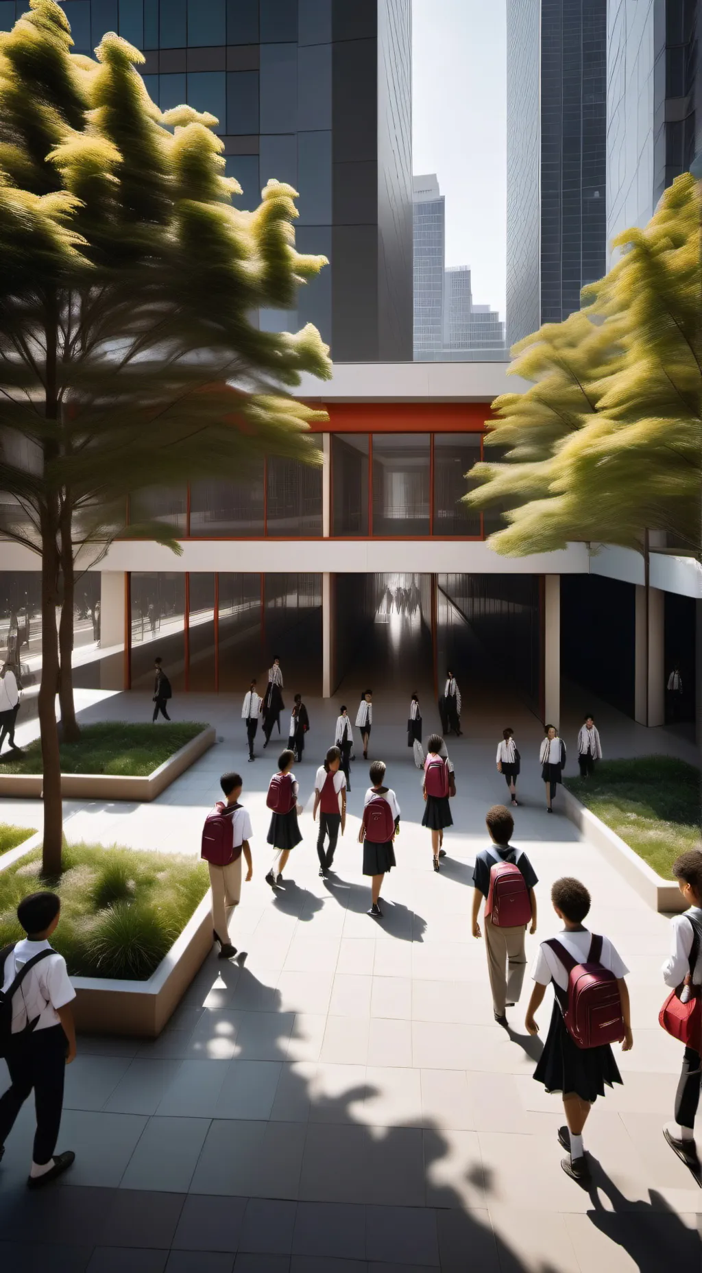 ai character: Super school  background