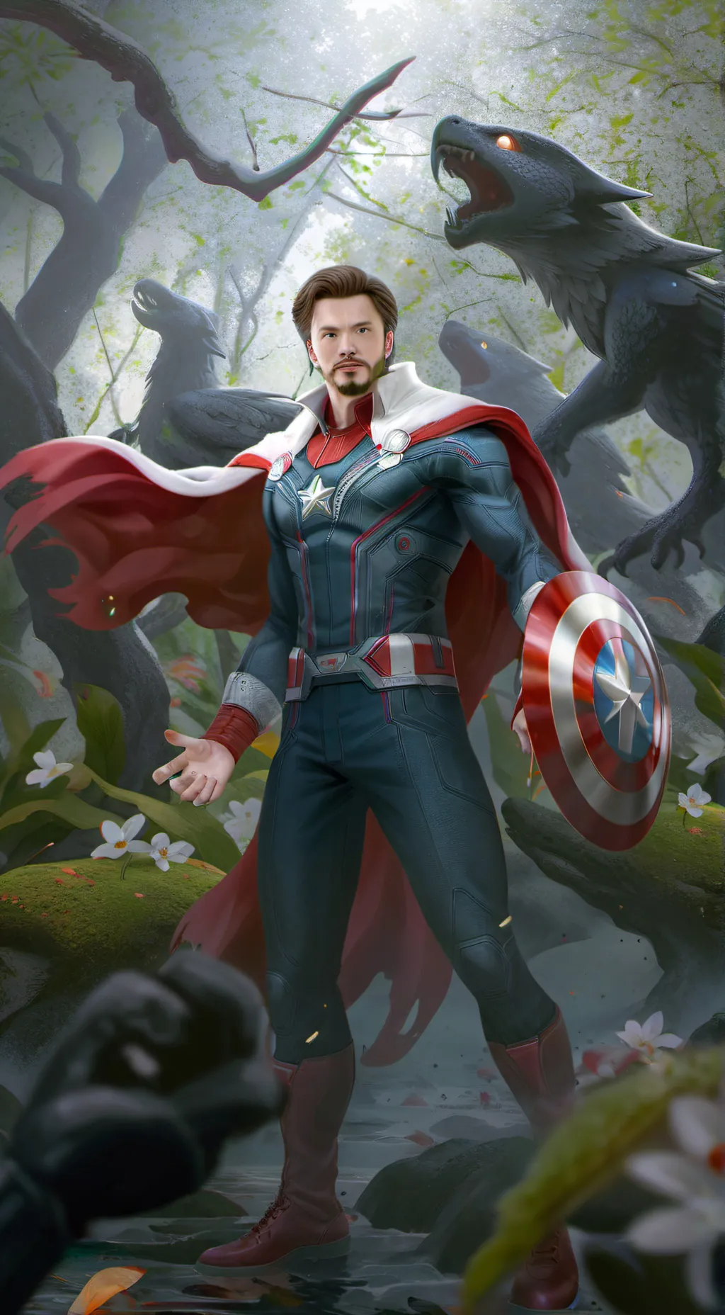ai character: Avengers  background