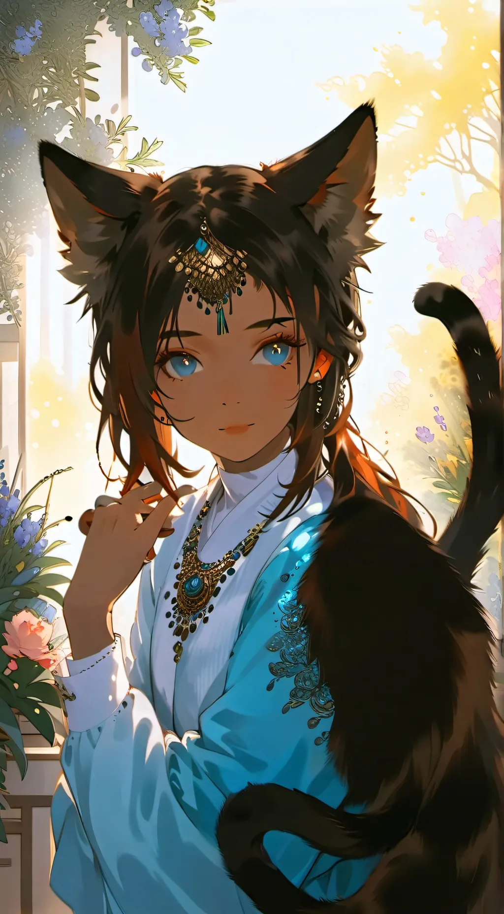 ai character: Tortoiseshell Sunbeam background