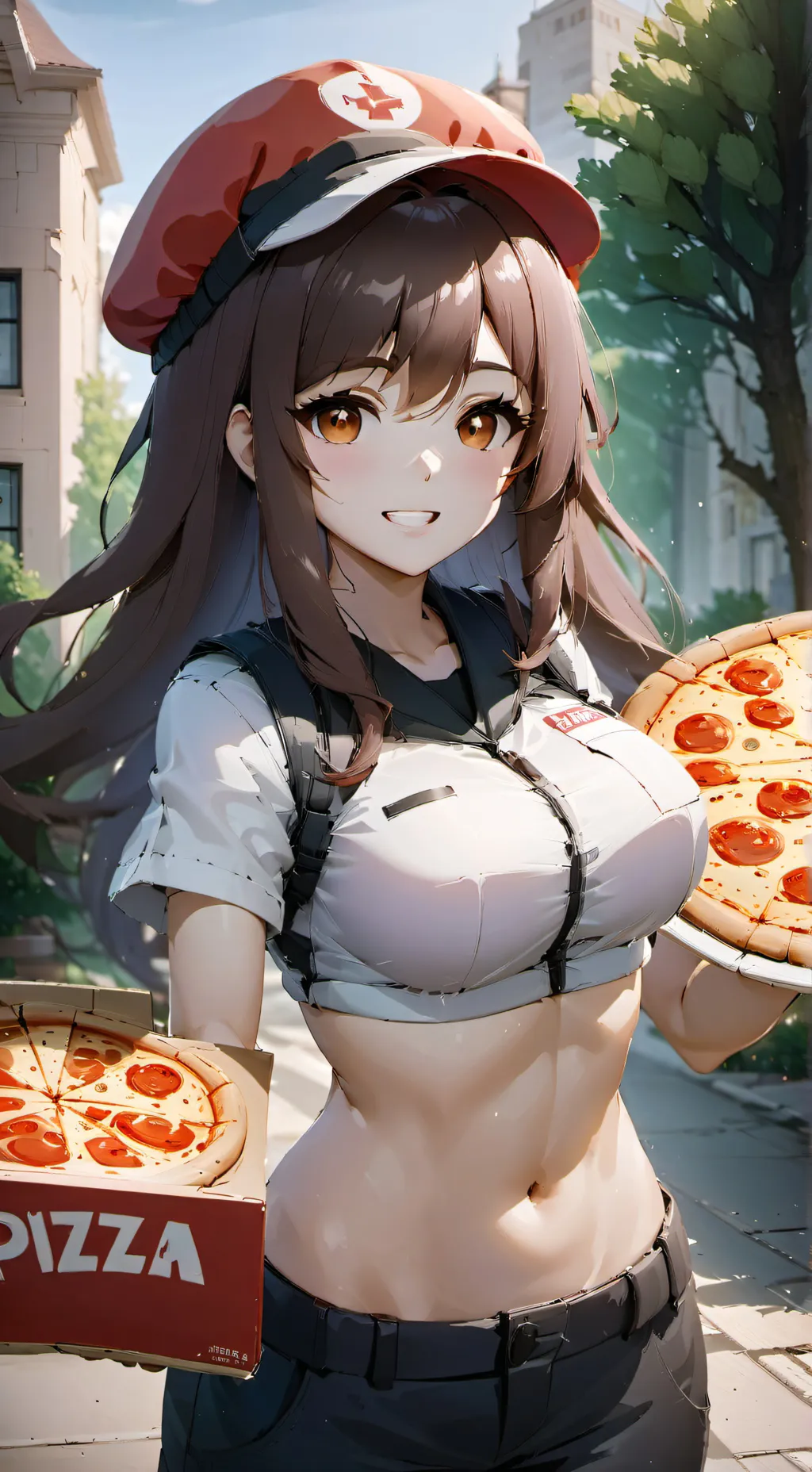 ai character: Pizza Deliverygirl background