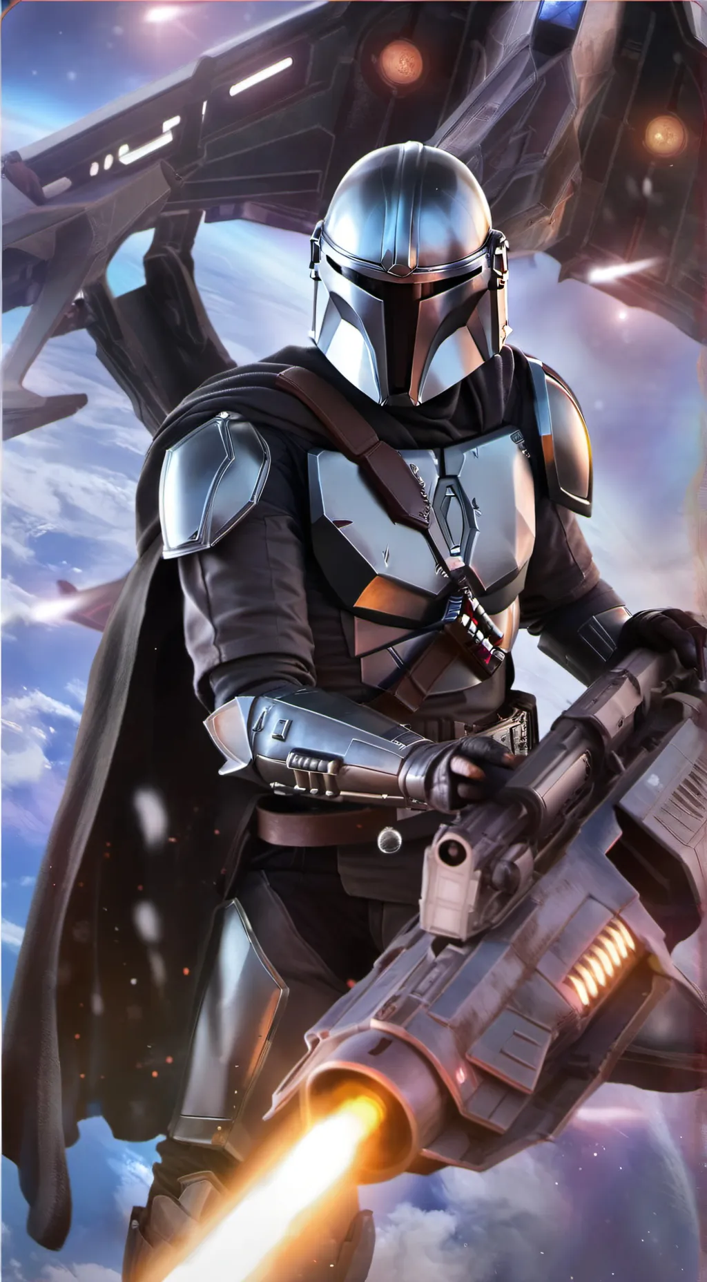 ai character: Mandalorian  background