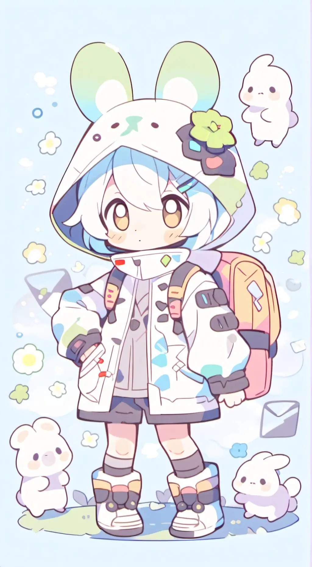 ai character: Fun bot chibi background