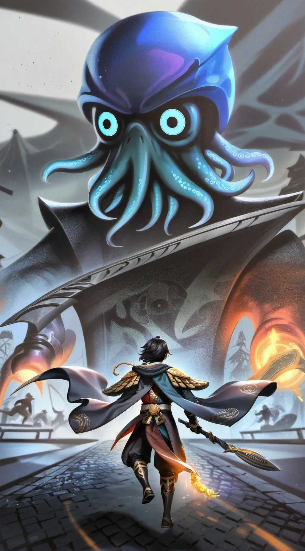 ai character: anime squid game  background