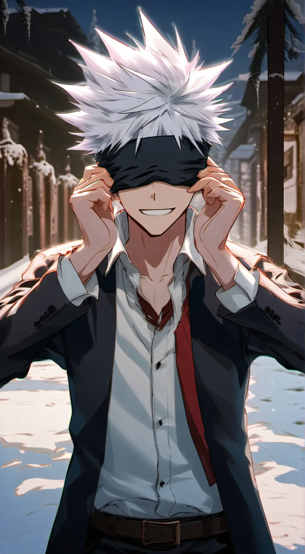 ai character: Jjk Christmas  background