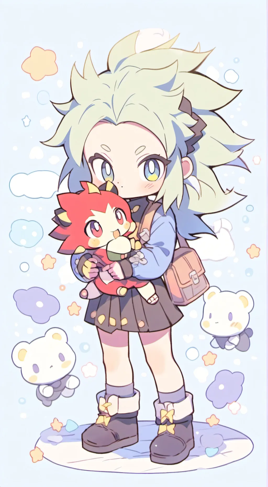 ai character: MariaAndBabyShadow background
