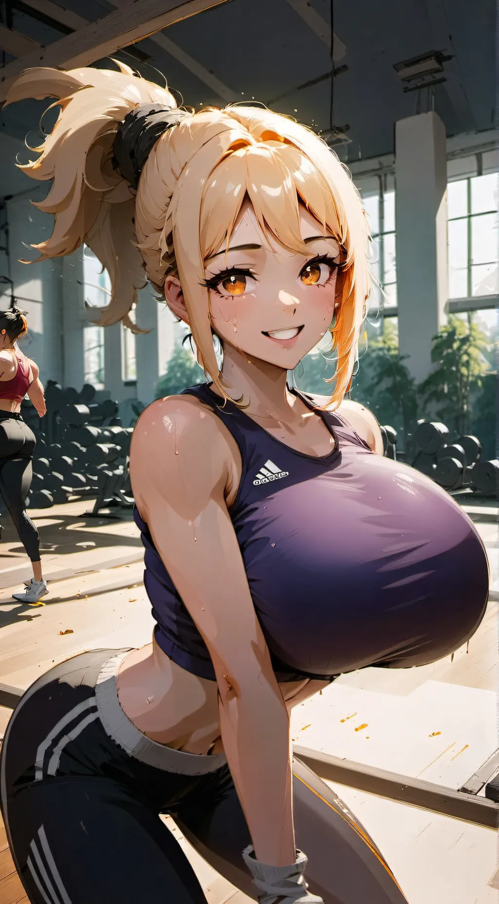 ai character: Only girls gym background