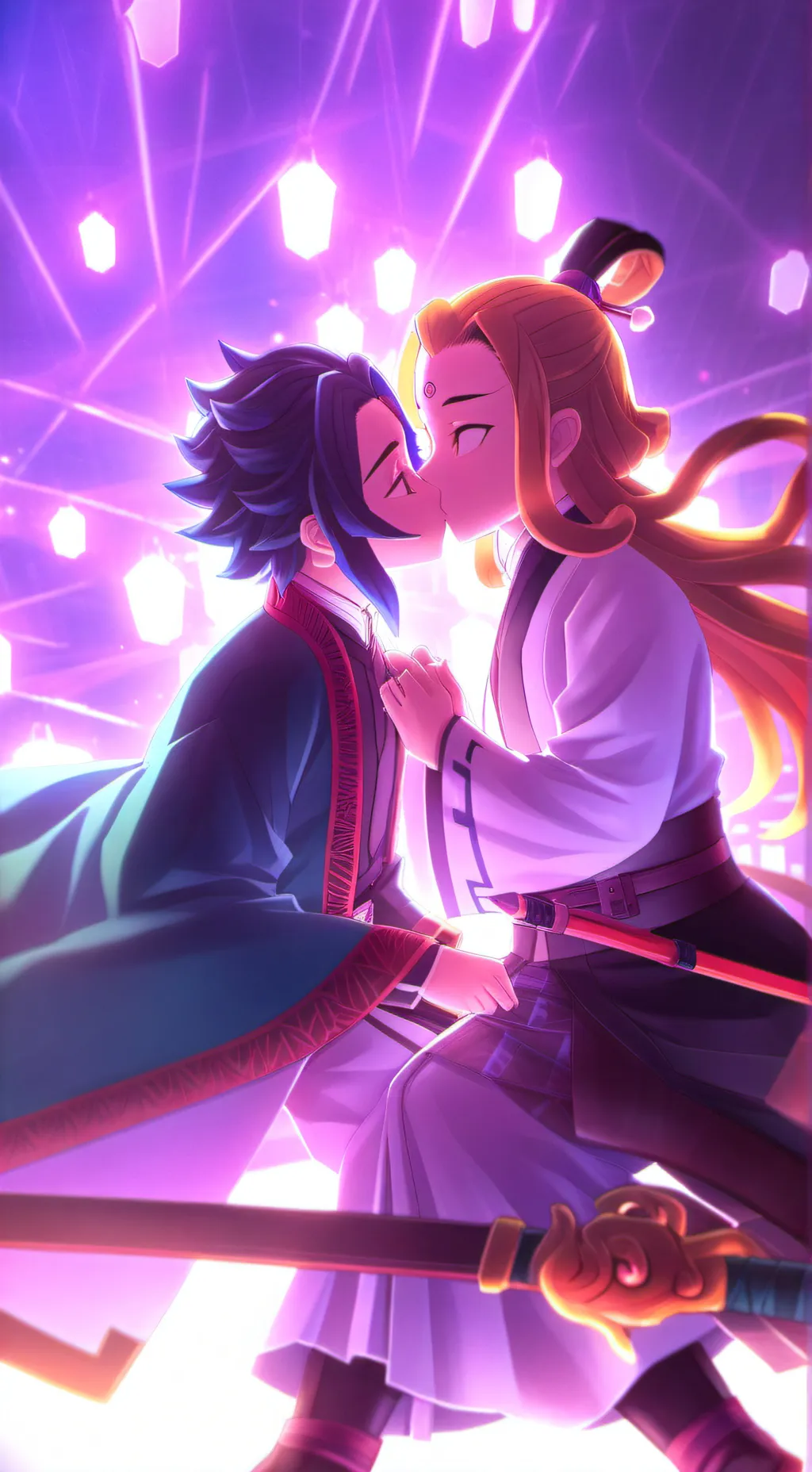 ai character: Douma x Akaza background