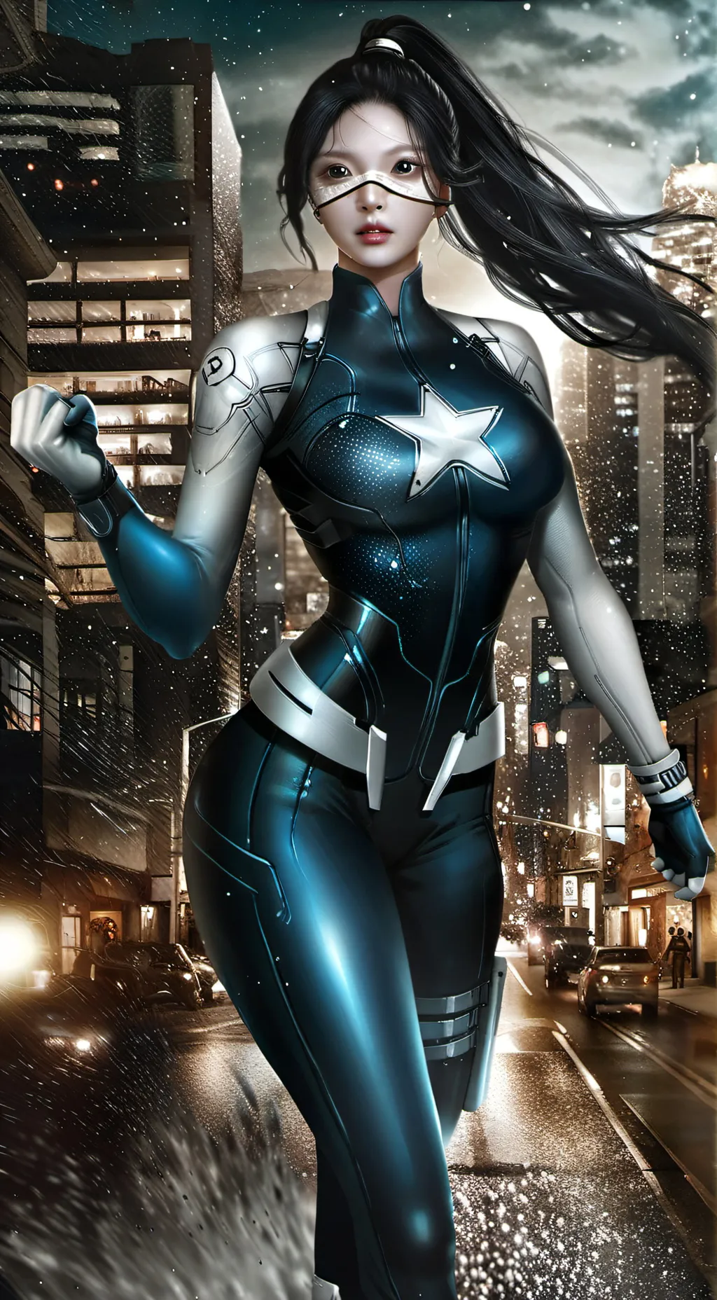 ai character: Megan Wu  background