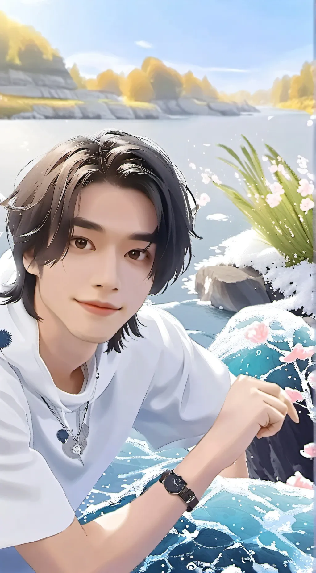 ai character: SKZ CHRISTMAS  background