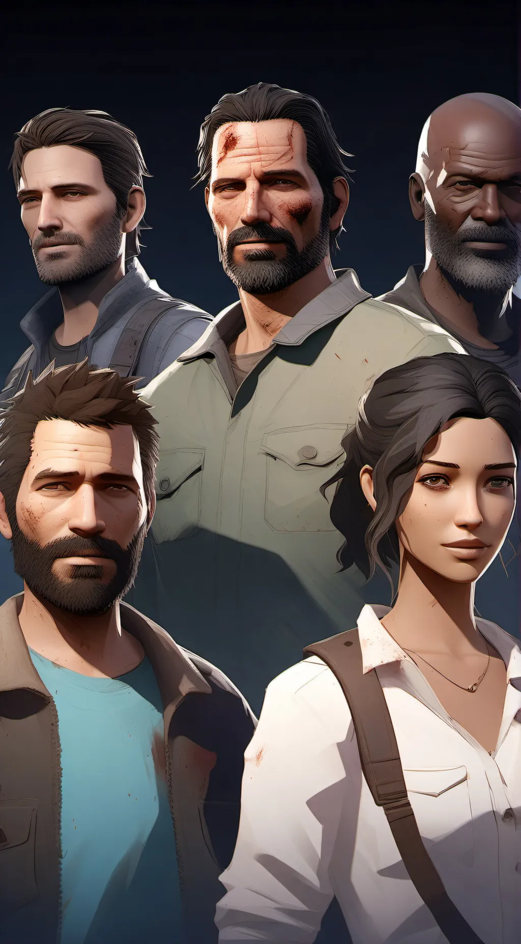 ai character: TWD X TLOU background